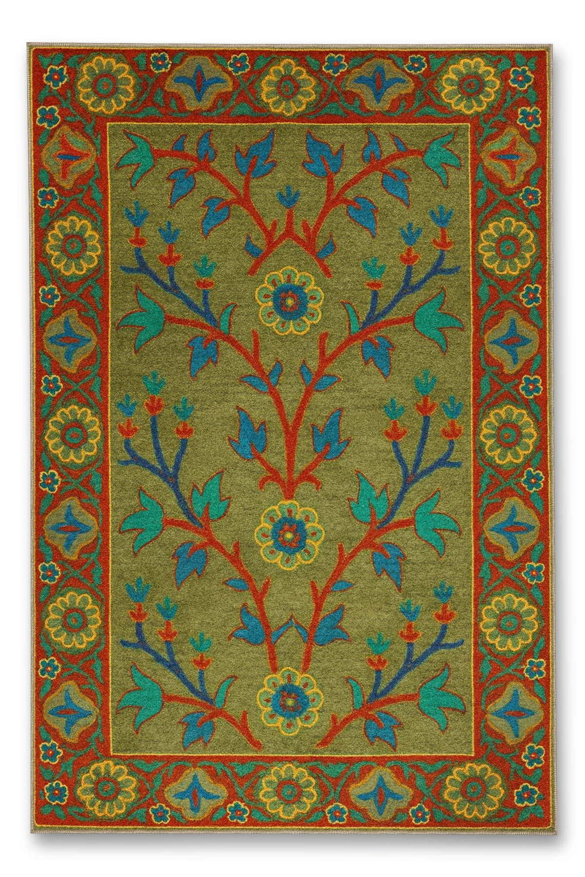 MOSSO Geleneksel Motifli Desen Dokuma Taban Vintage Dekoratif Halı mosso889