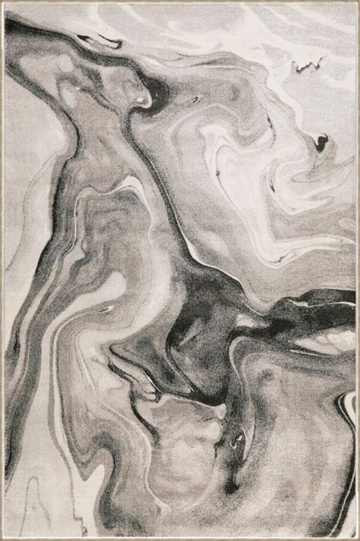 Krem Dalgalı Temalı Desenli Dokuma Taban Halı ve Yıkanabilir Halı miravip10213