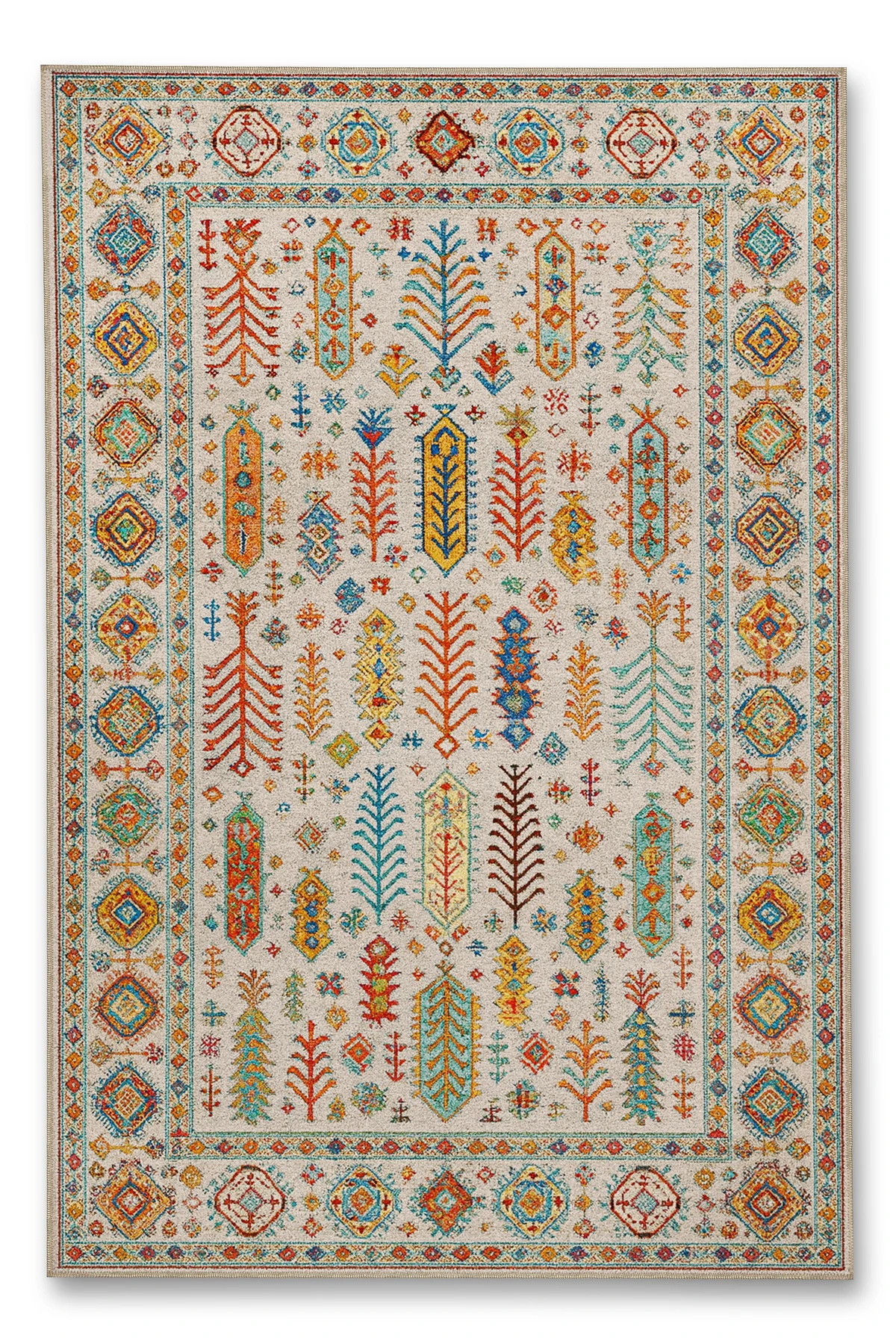 MOSSO Geleneksel Motifli Desen Dokuma Taban Vintage Dekoratif Halı mosso873