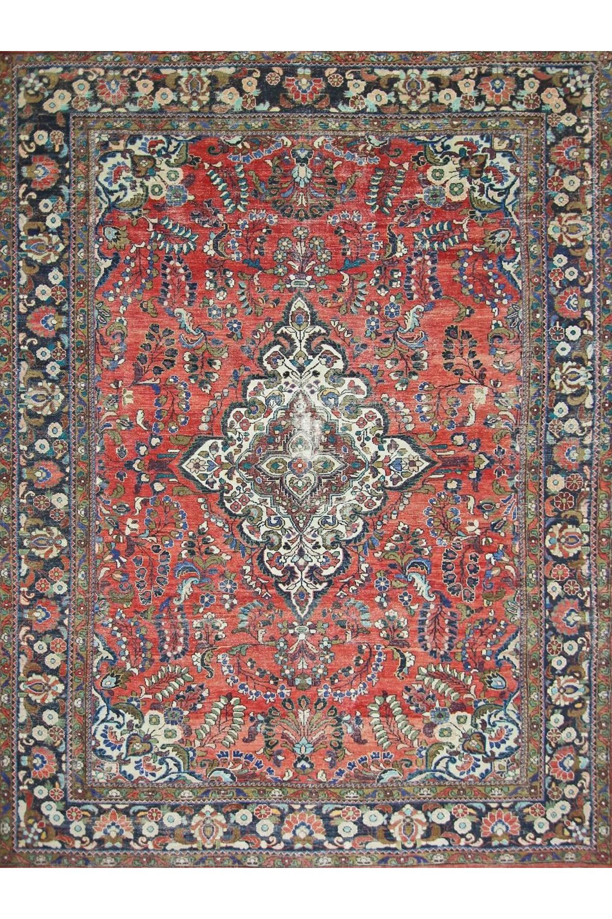 Mete Koleksiyonu Turuncu Temalı Geleneksel Motif Desenli Vintage Dekoratif Halı 28