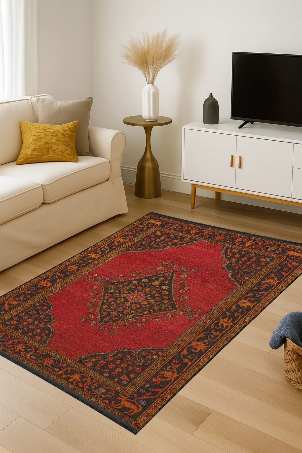 MOSSO Çok Renkli Geleneksel Desen Dokuma Taban Modern Dekoratif Halı mosso402