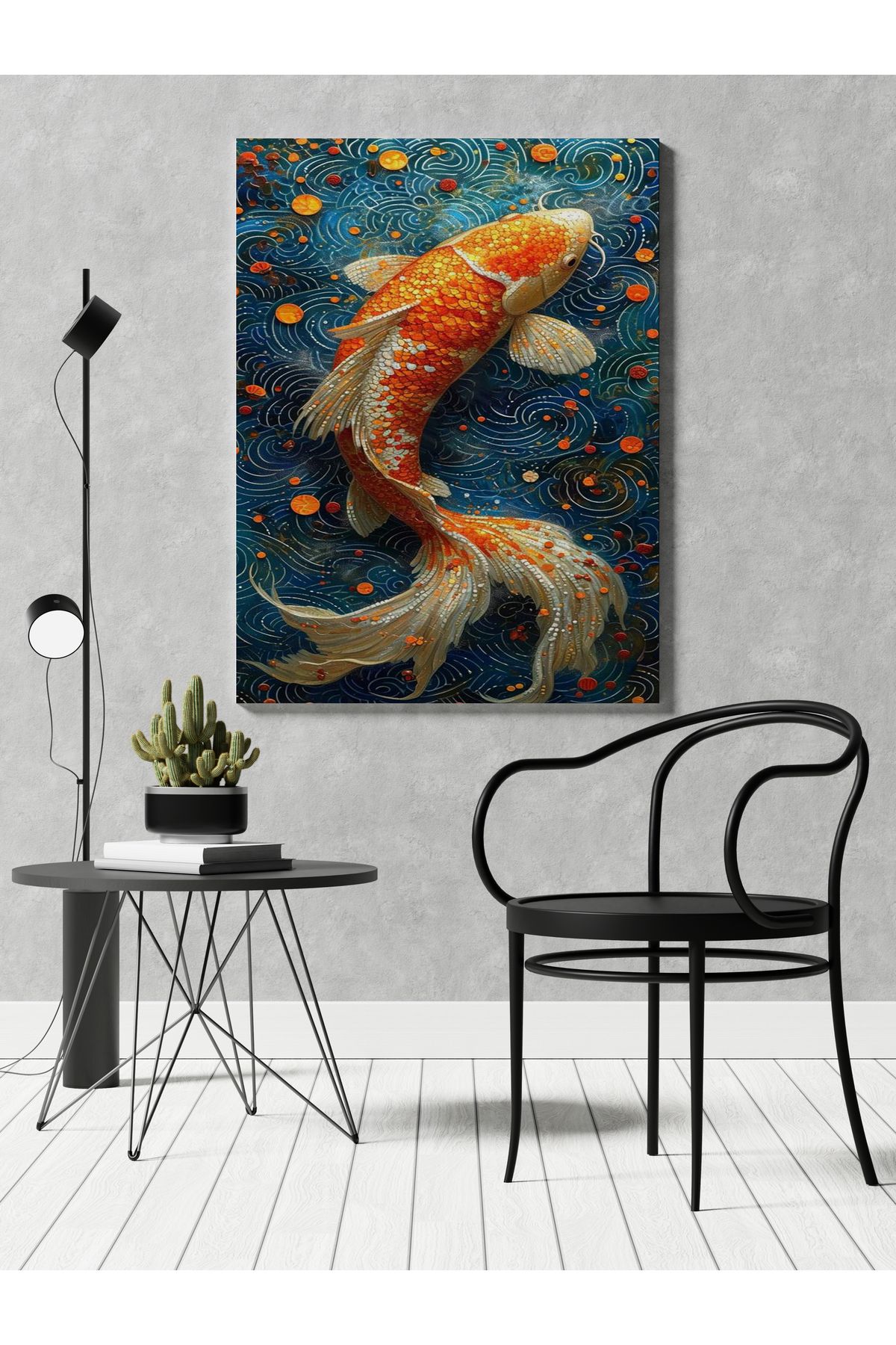 Kanvas Tablo Turuncu Renkli Balık Animal Tablo Temalı Tablo