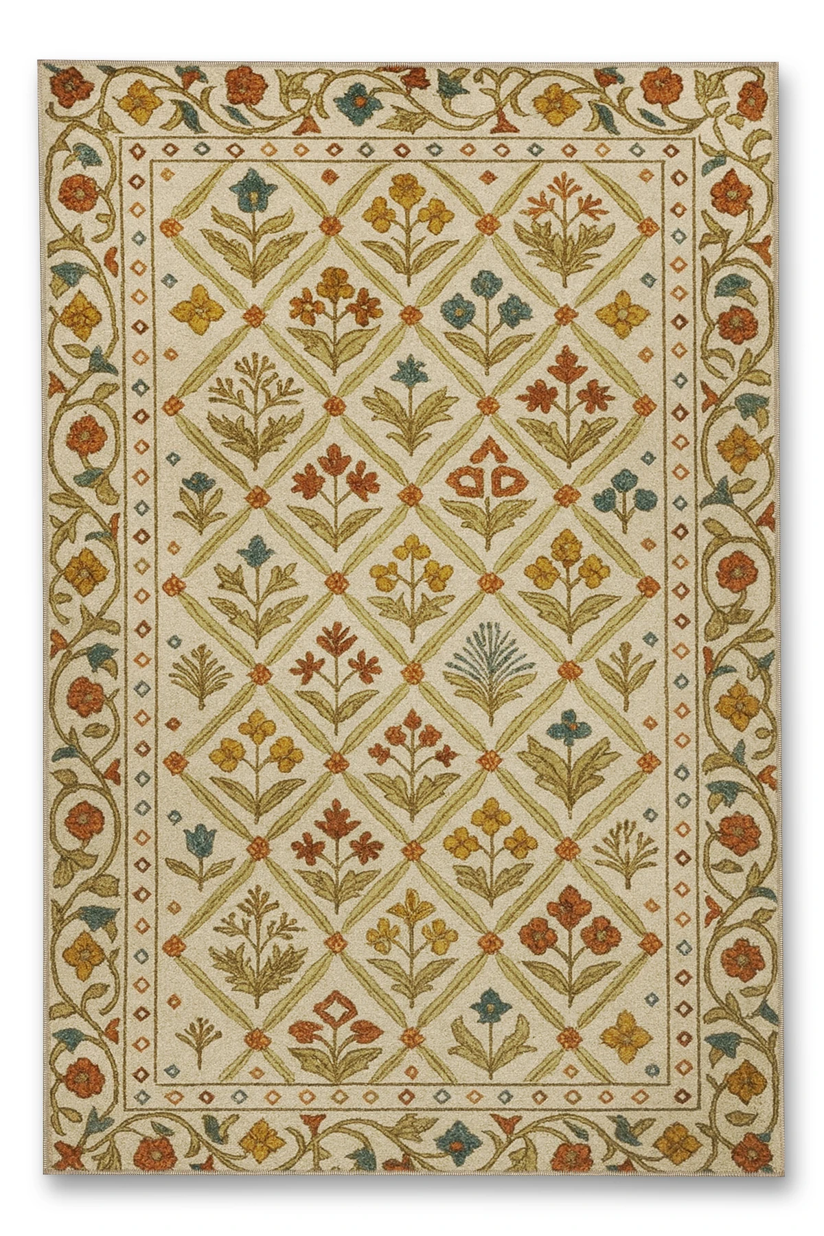 MOSSO Geleneksel Motifli Desen Dokuma Taban Vintage Dekoratif Halı mosso875