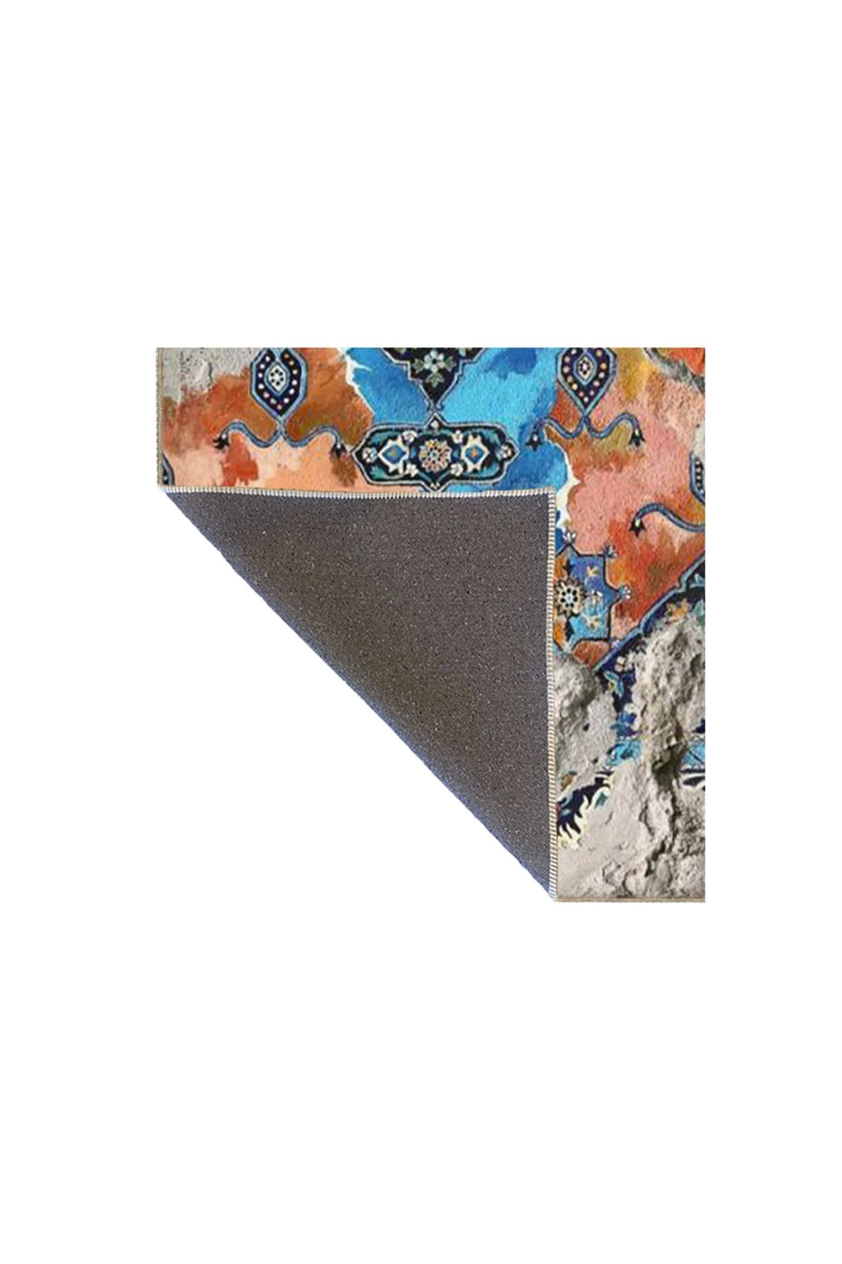 Mor Fırça Boyalı Geleneksel Desenli Dokuma Taban Halı ve Yıkanabilir Halı aloha158