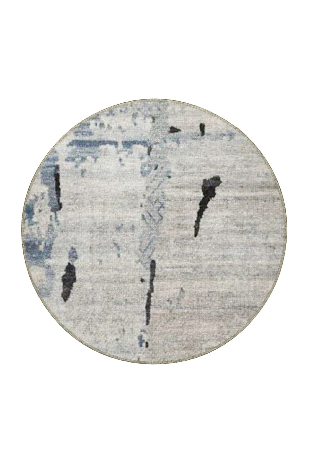 Gri Bej Temalı Soyut Abstract Desenli Kreatif Modern Dekoratif Halı 3890