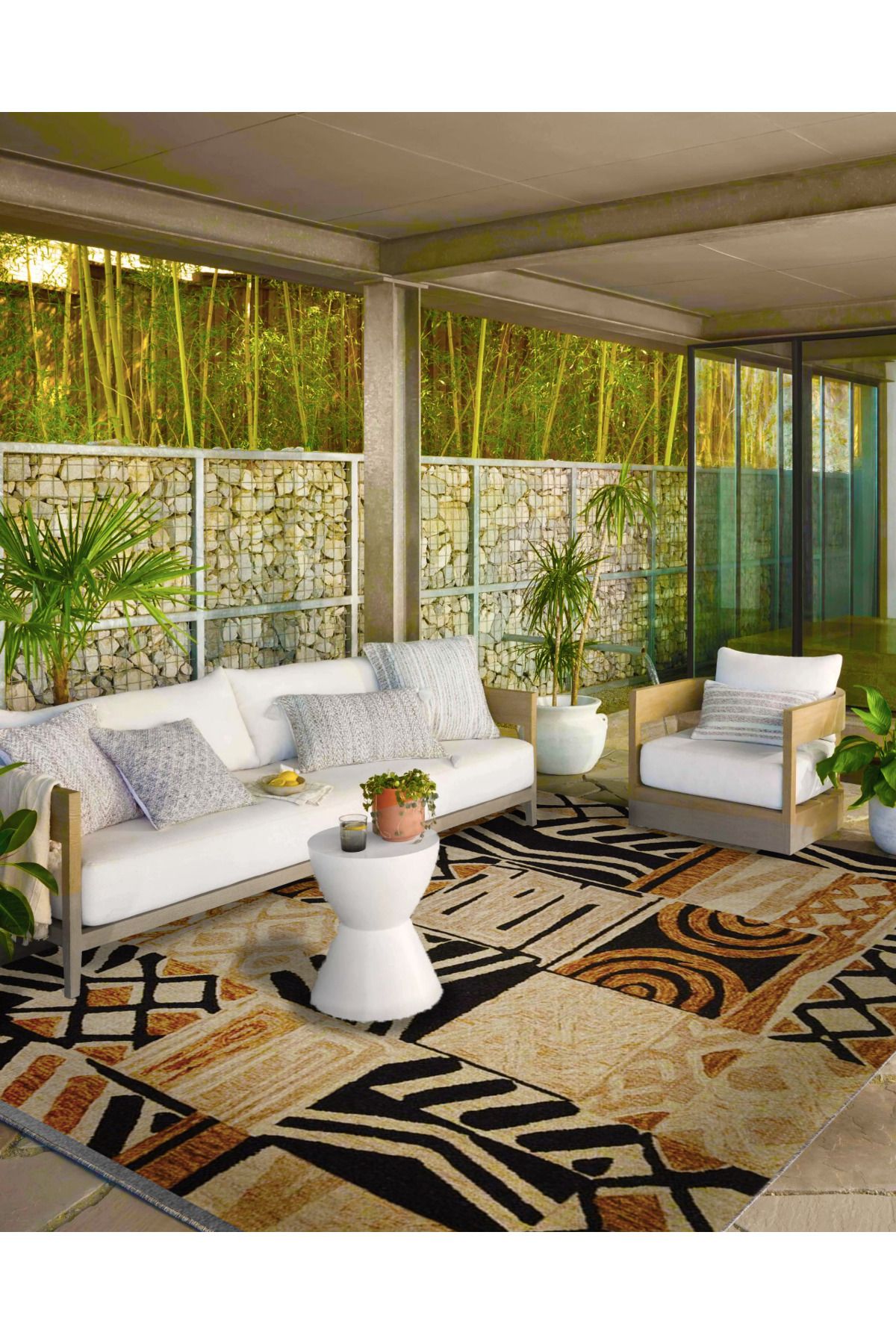 Kahverengi Temalı Geometrik Çiçekli Desenli Dokuma Taban Halı ve Yıkanabilir Halı aloha151