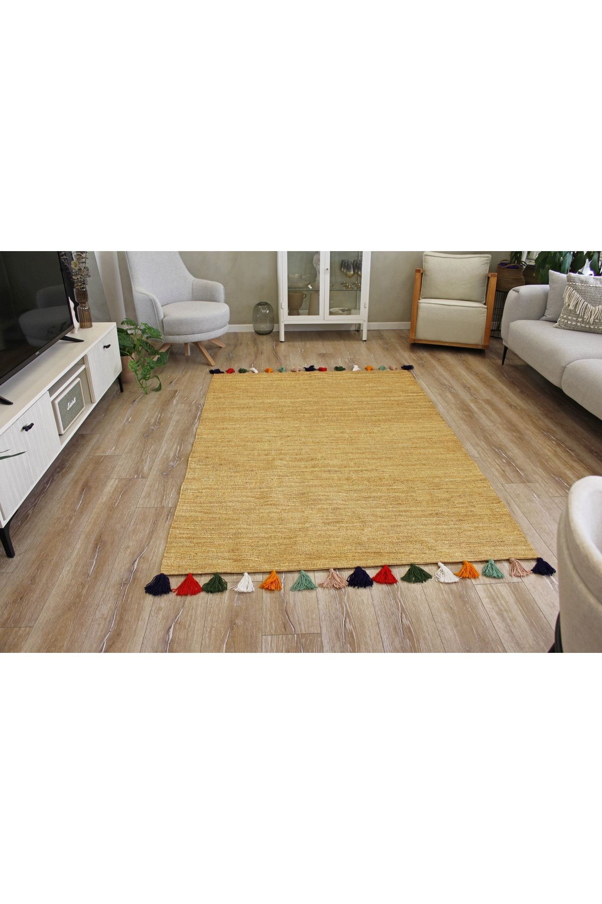 Moroccan 9000 Renkli Püsküllü Bohomian Ve Modern Kilim