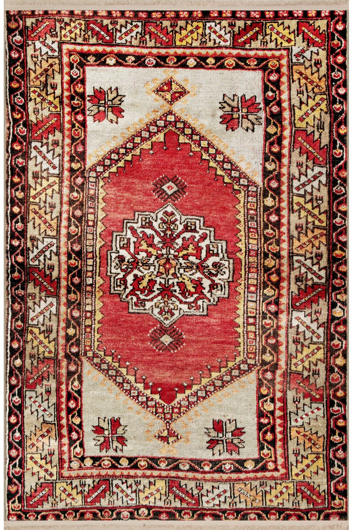 Açık Ton Çok Renkli Geleneksel Motif Desenli Kreatif Vintage Dekoratif Halı 2471