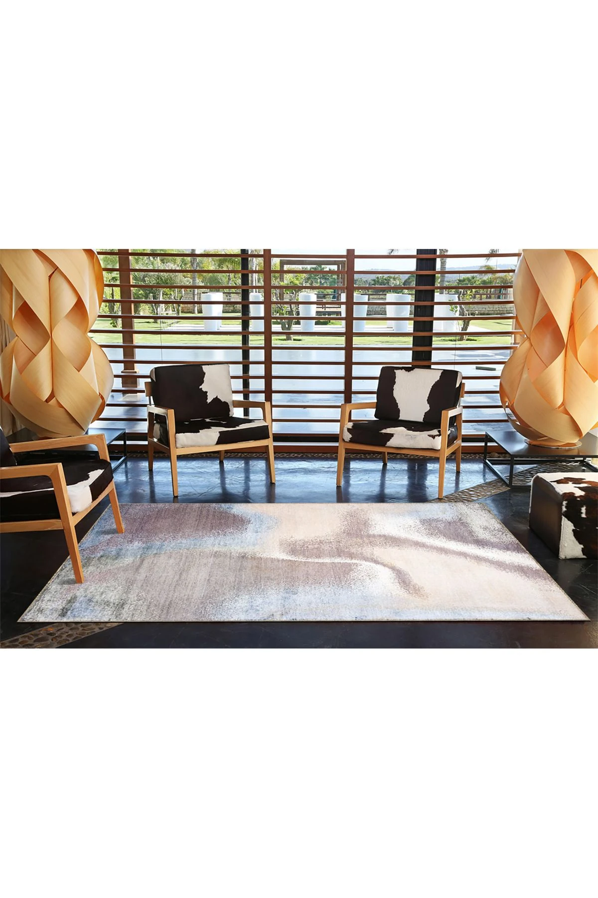 Soyut Desenli Dekoratif Dokuma Taban Halı miravip507