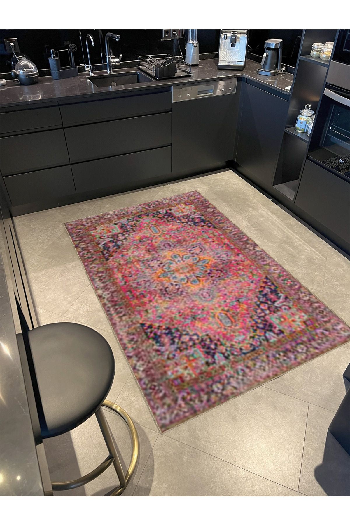 Çok Renkli Geleneksel Motifli Etnik Desenli Vintage Dekoratif Halı 5043