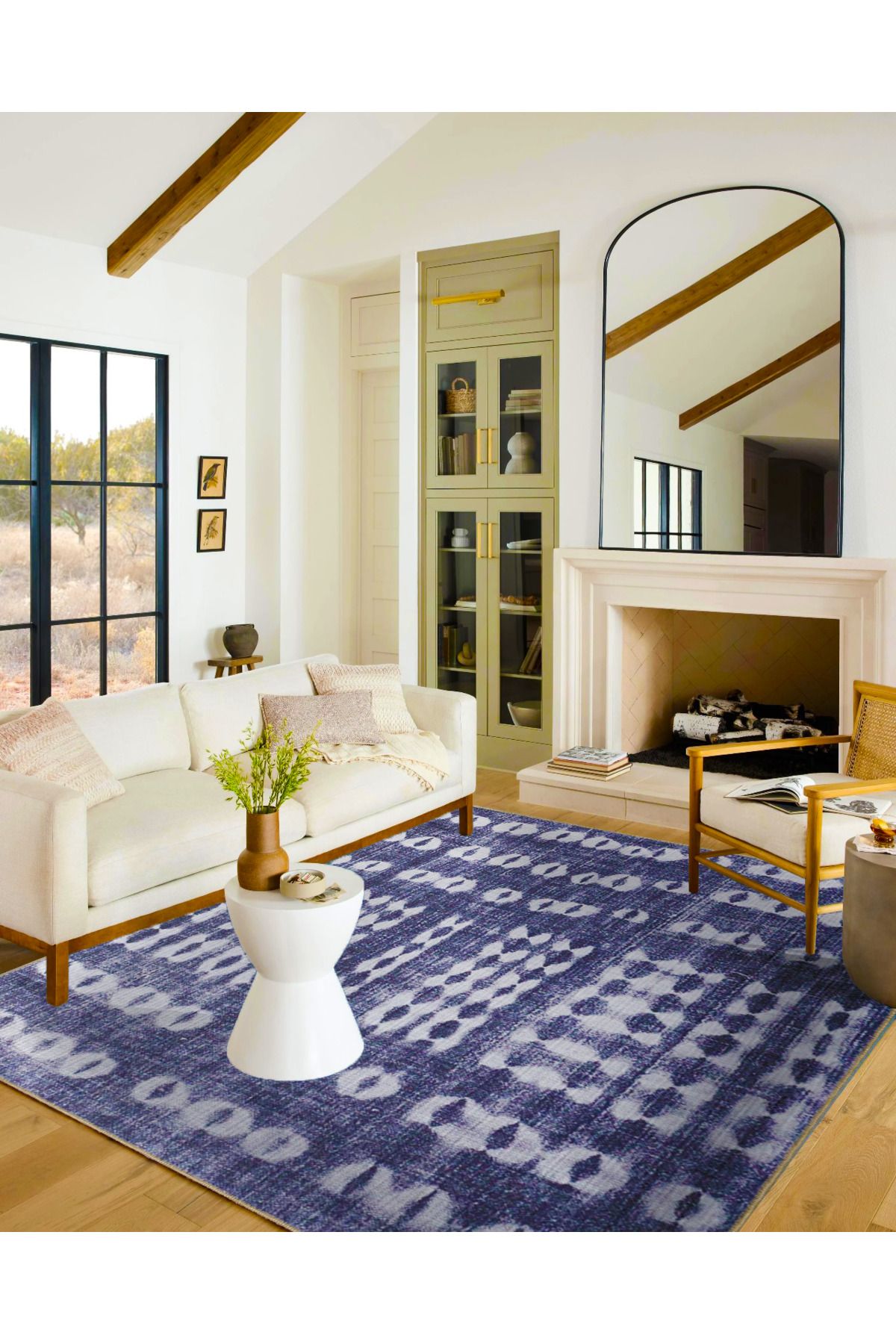 Gri Motifli Geometrik Dekoratif Halı ve Yıkanabilir Halı miravip9630