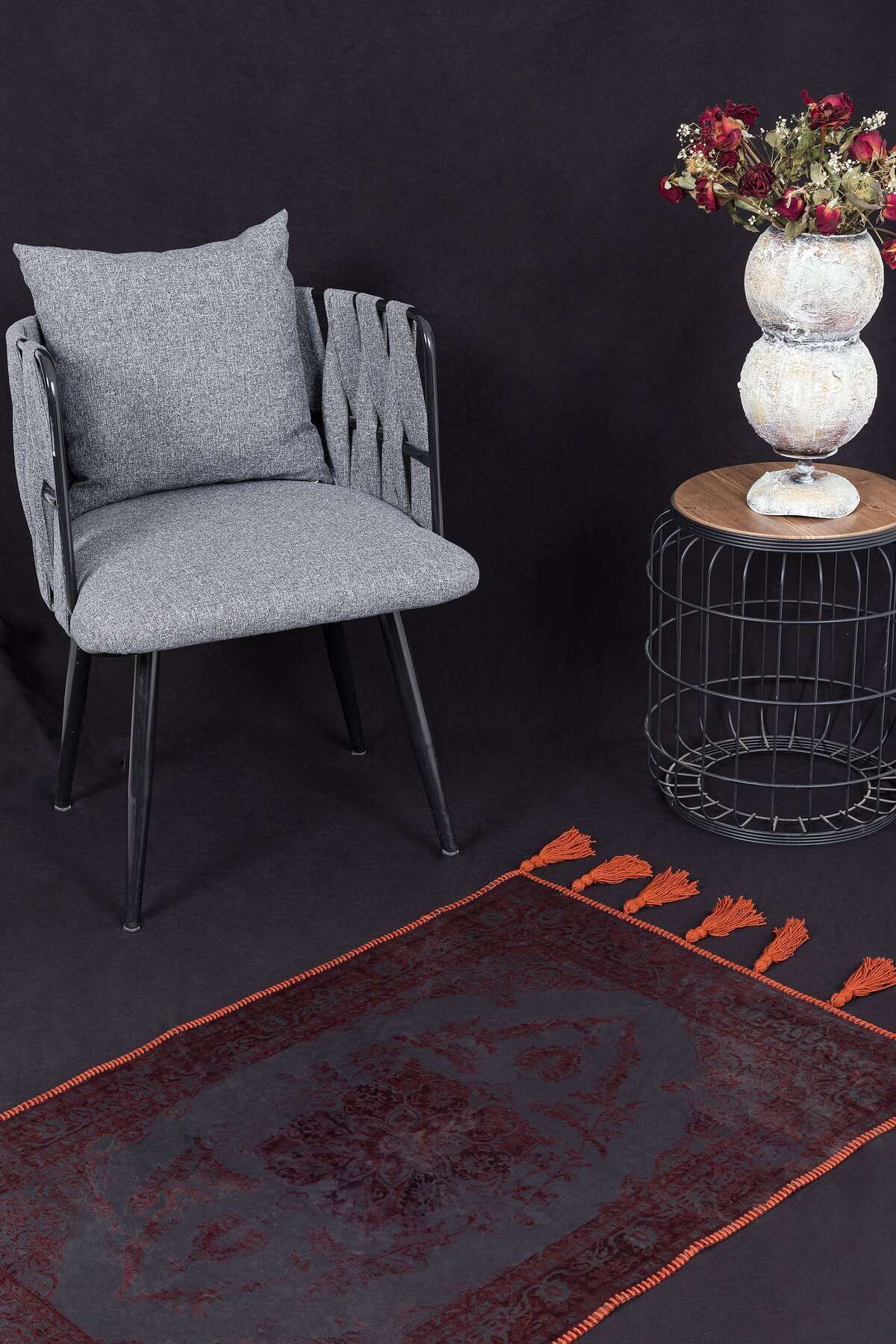 Transparent Tasarım Serisi Kırmızı Temalı Dekoratif Şeffaf Halı transparent02