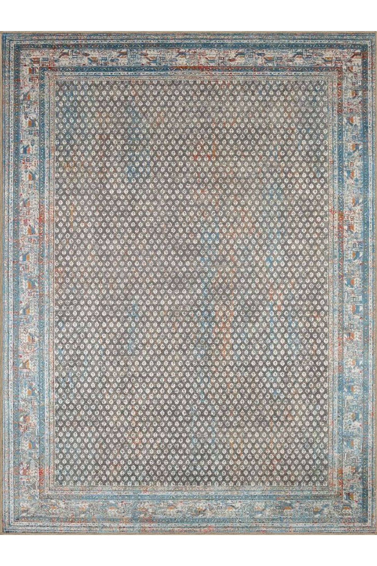 Ametist Serisi Çok Renkli Noktalı Detay Motif Desenli Dokuma Taban Modern Dekoratif Halı ametist78