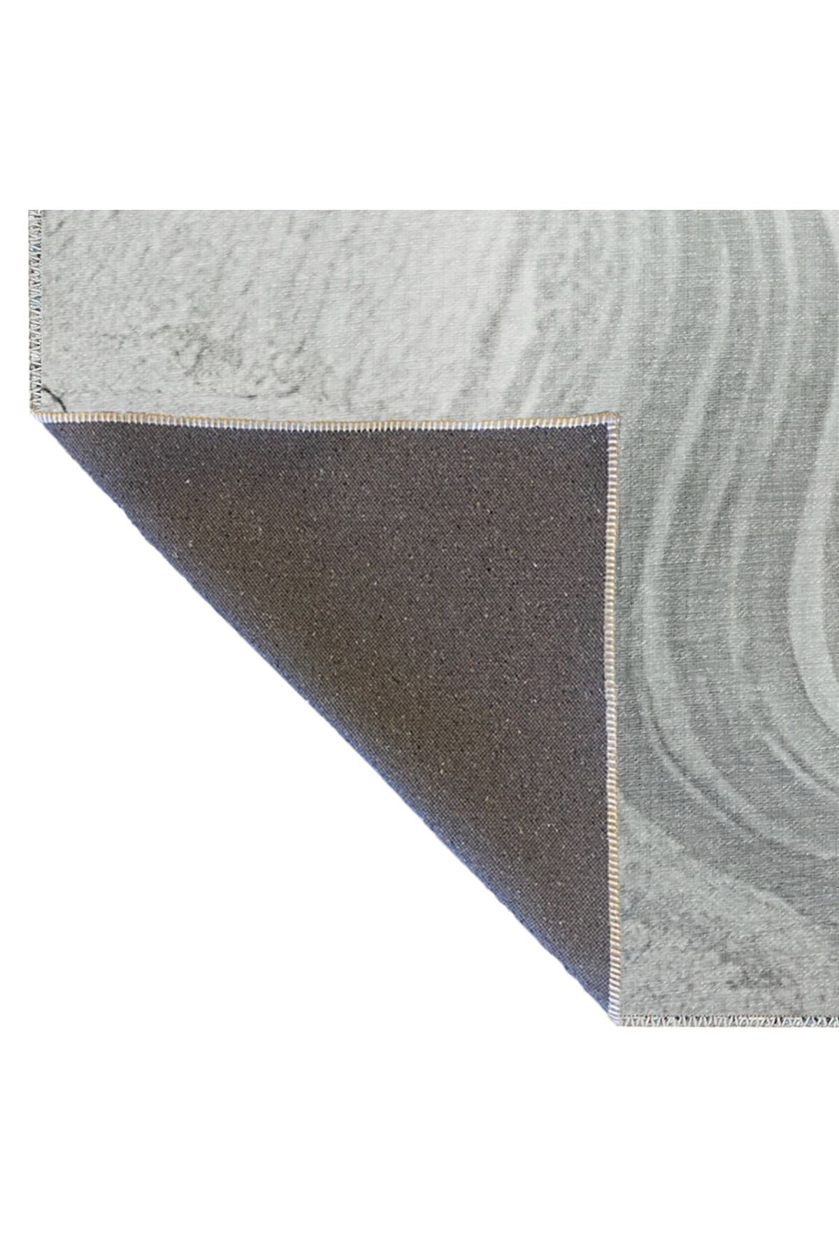 Gri Yeşil Temalı Sürrealist Dalga Desenli Modern Dekoratif Halı 1992