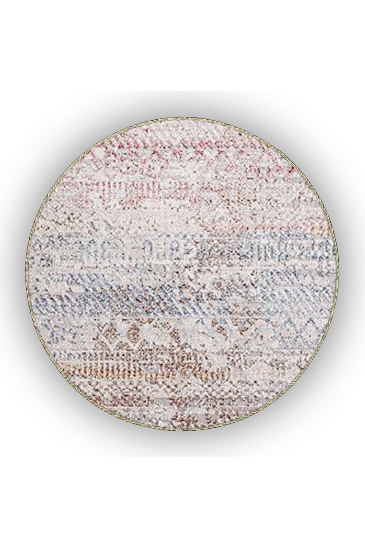 Pudra ve Gri Temalı SOyut Geometrik Desenli Kreatif Modern Dekoratif Halı 4899