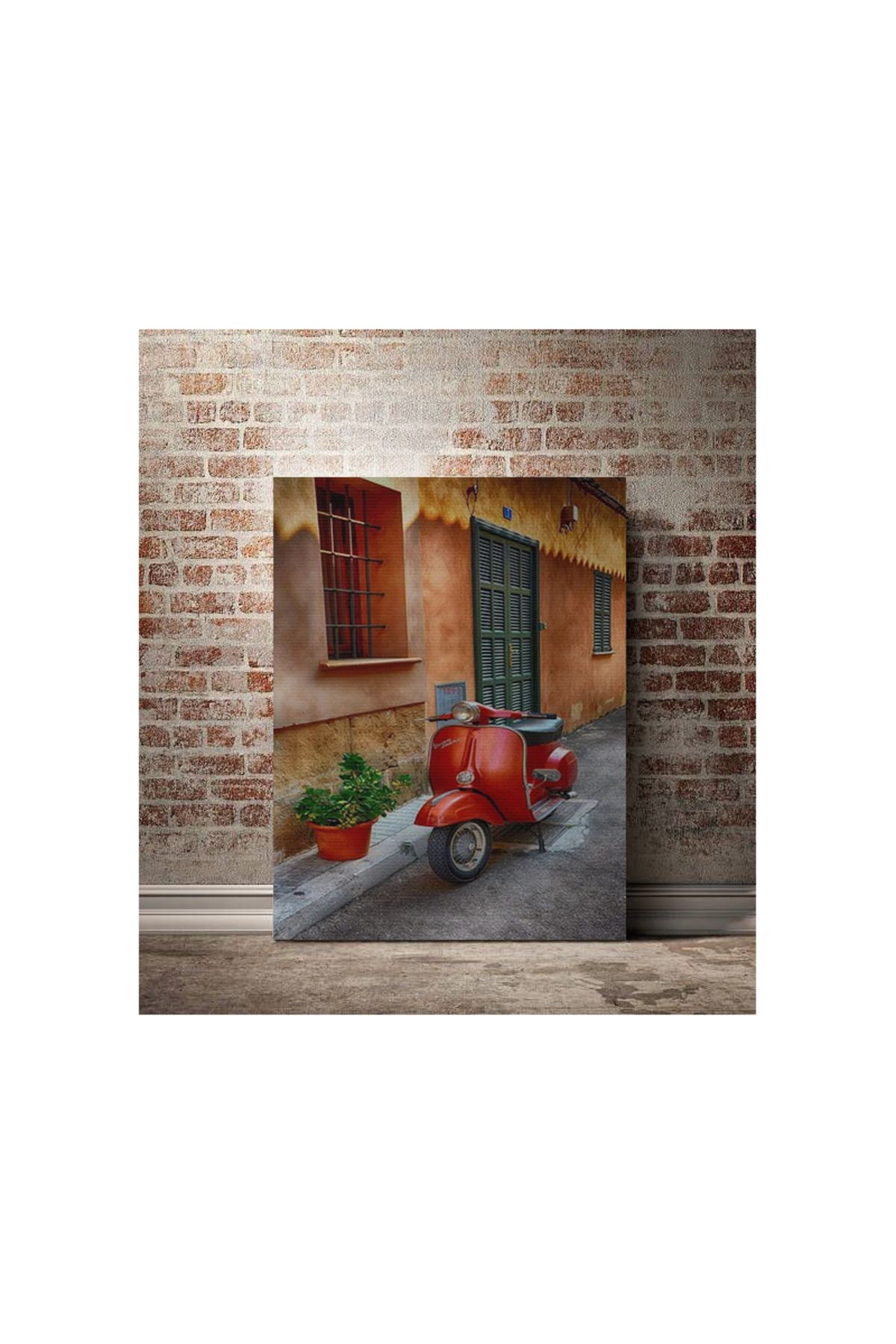 Kanvas Tablo Kırmızı Motor Desenli Temalı Tablo