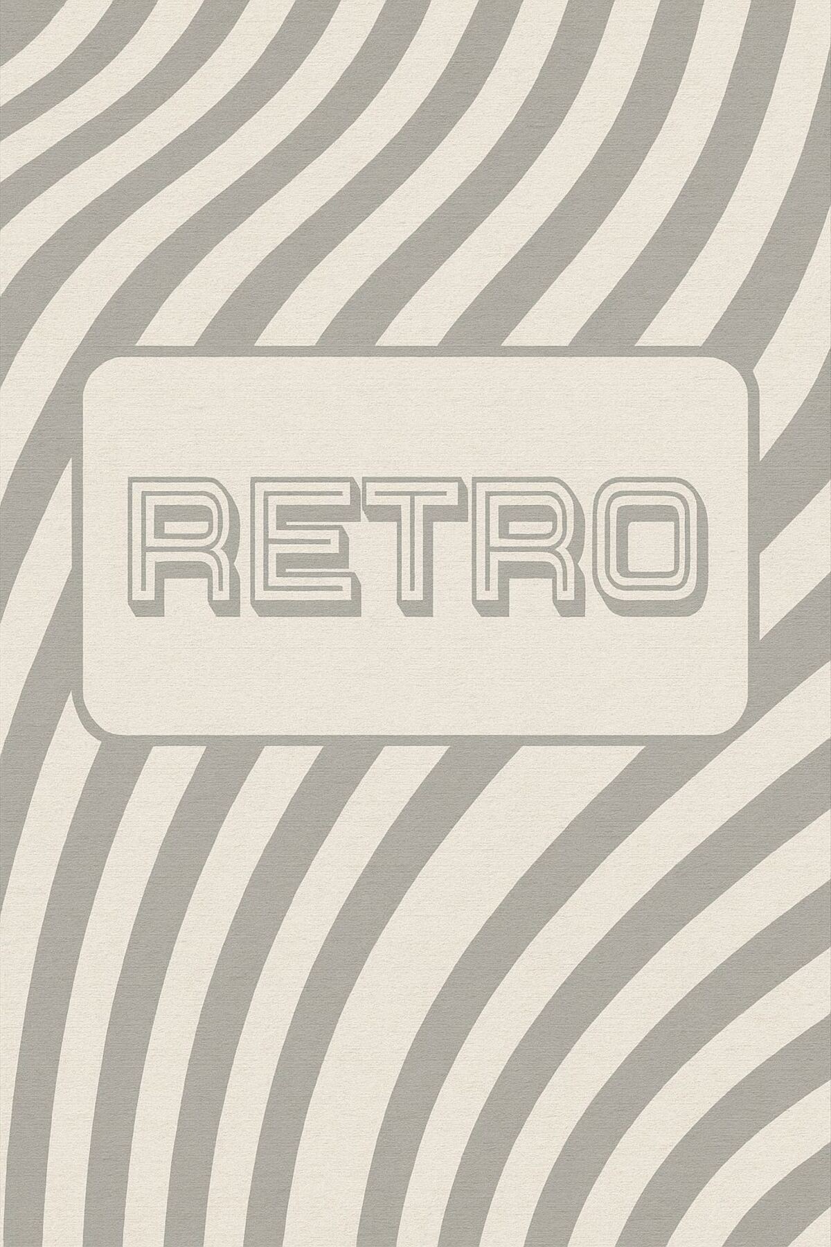 Mosso Retro Yazı Detaylı Dokuma Taban Dekoratif Halı Mosso127