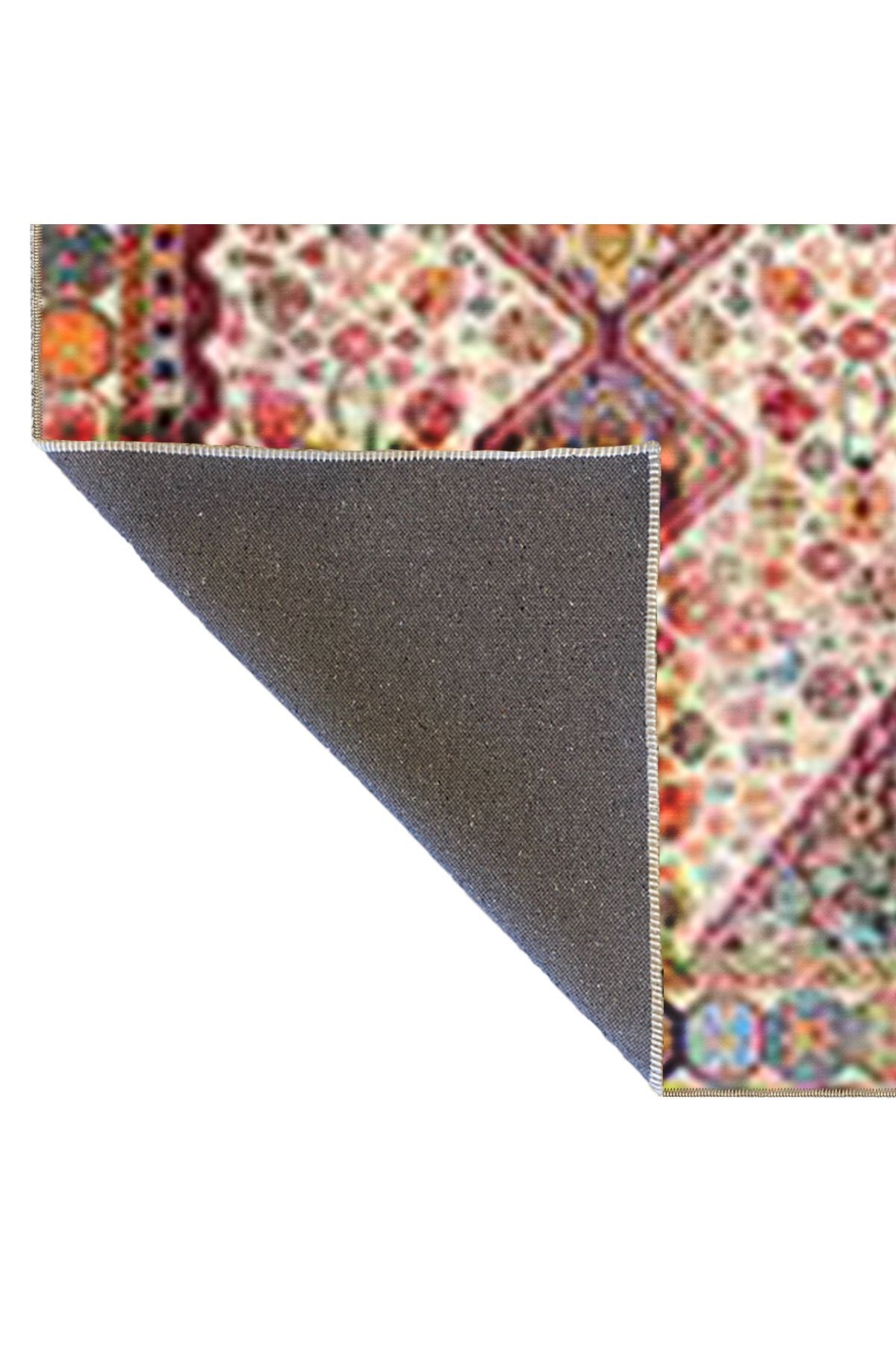 Çok Renkli Geleneksel Motif Etnik Desenli Vintage Dekoratif Halı 5051