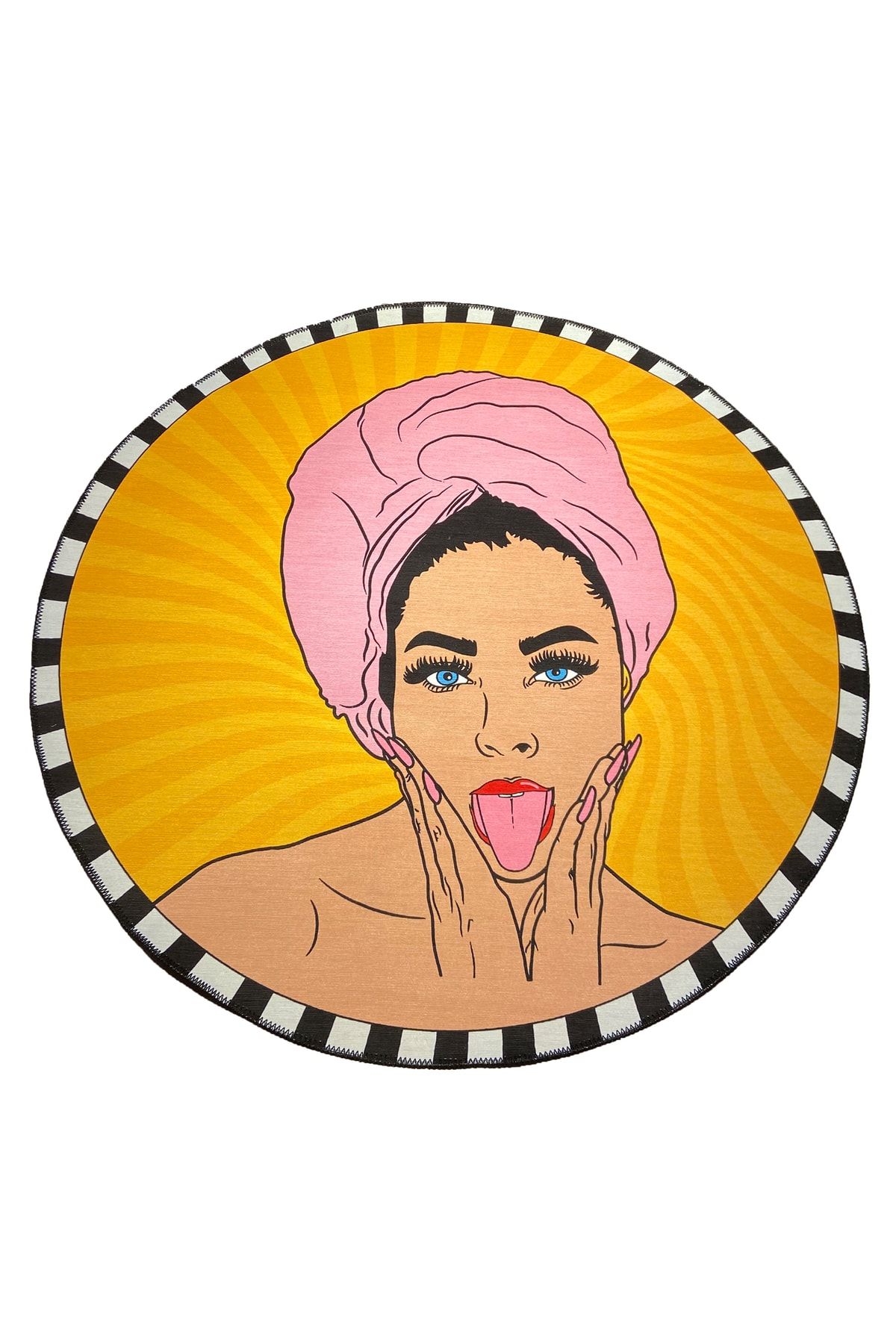 Mira 837 Desenli Dekoratif Yıkanabilir Yuvarlak Halı