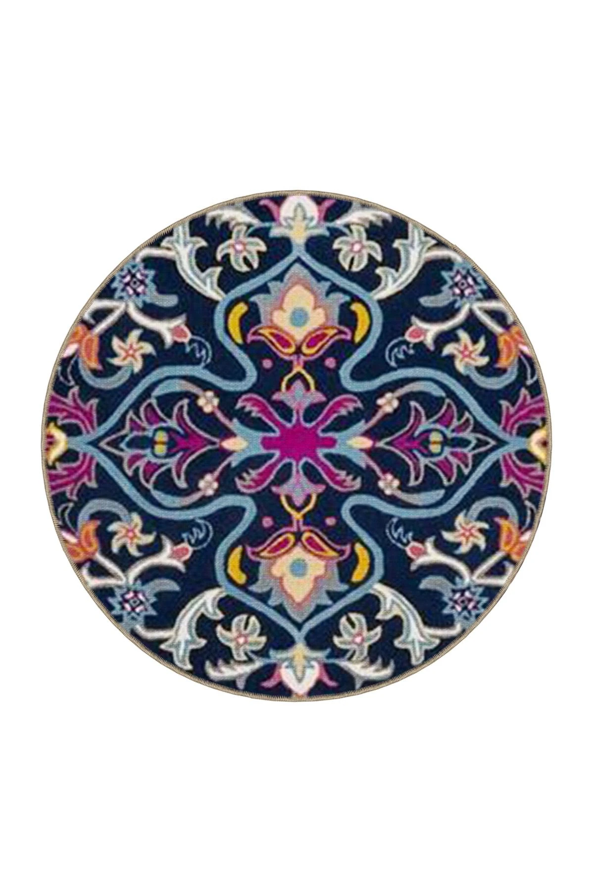 Laciver Temalı Çok Renkli Geleneksel Motif Desenli Vintage Dekoratif Halı 4712