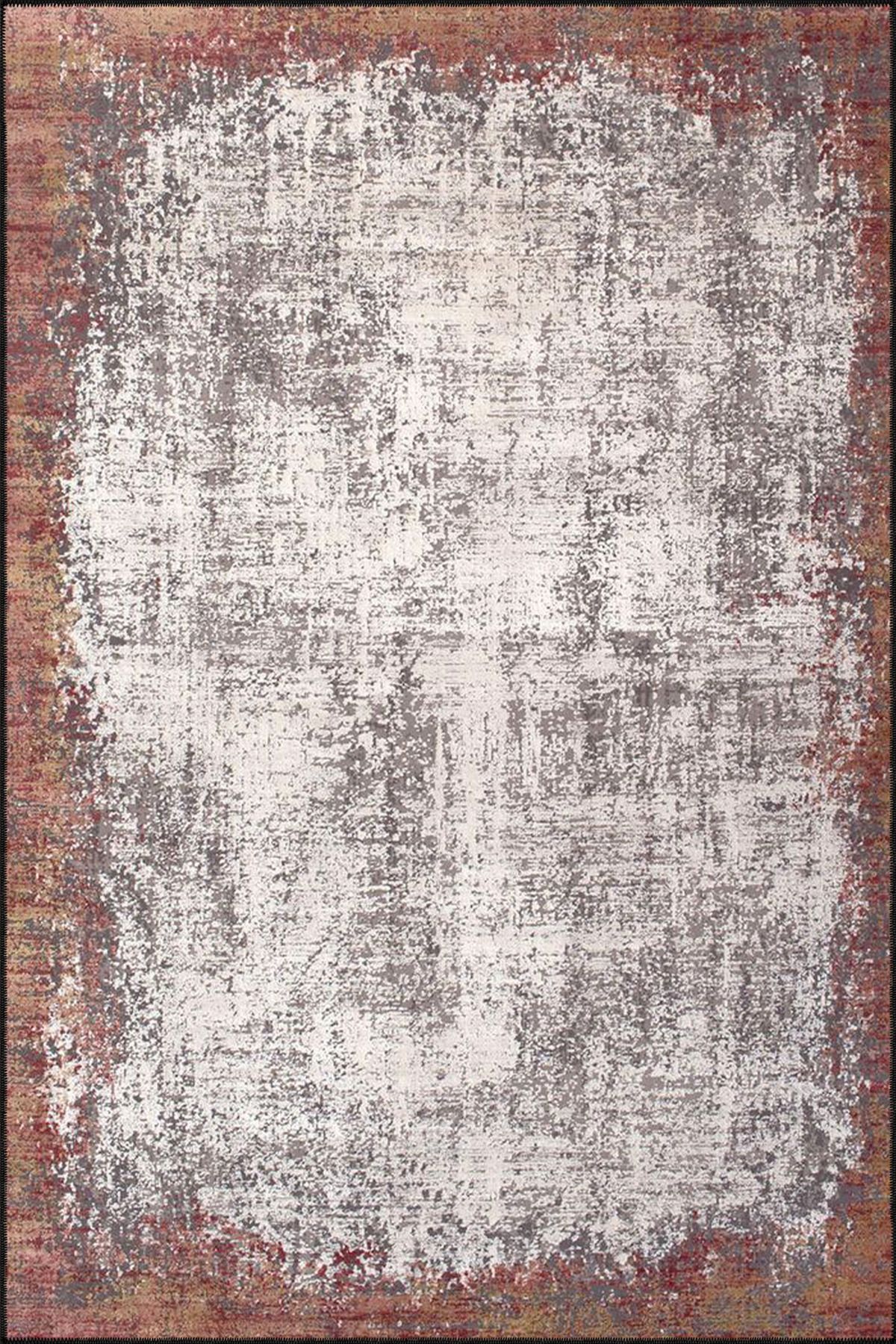 Gri Modern Desenli Dokuma Taban Halı ve Yıkanabilir Halı aloha174