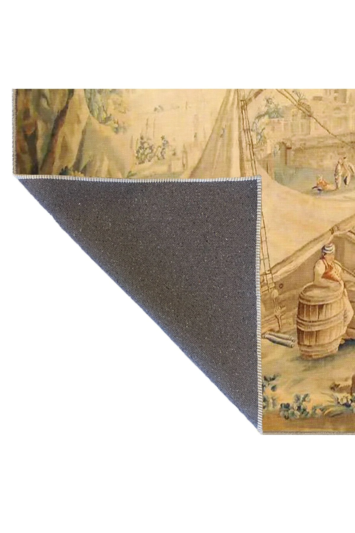 Gemi ve Deniz Desenli Modern Dokuma Taban Halı miravip547