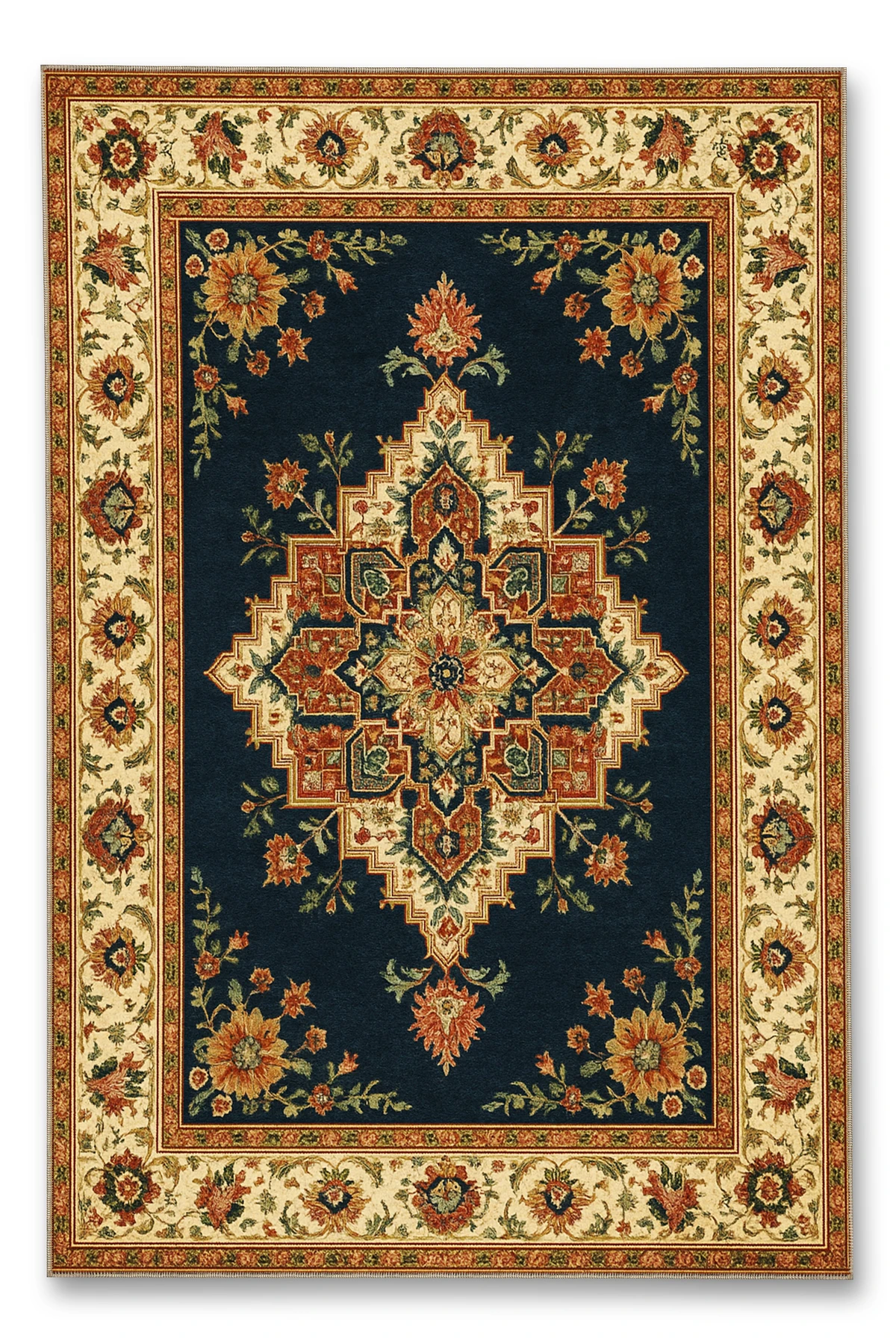 MOSSO Geleneksel Motifli Desen Dokuma Taban Vintage Dekoratif Halı mosso899