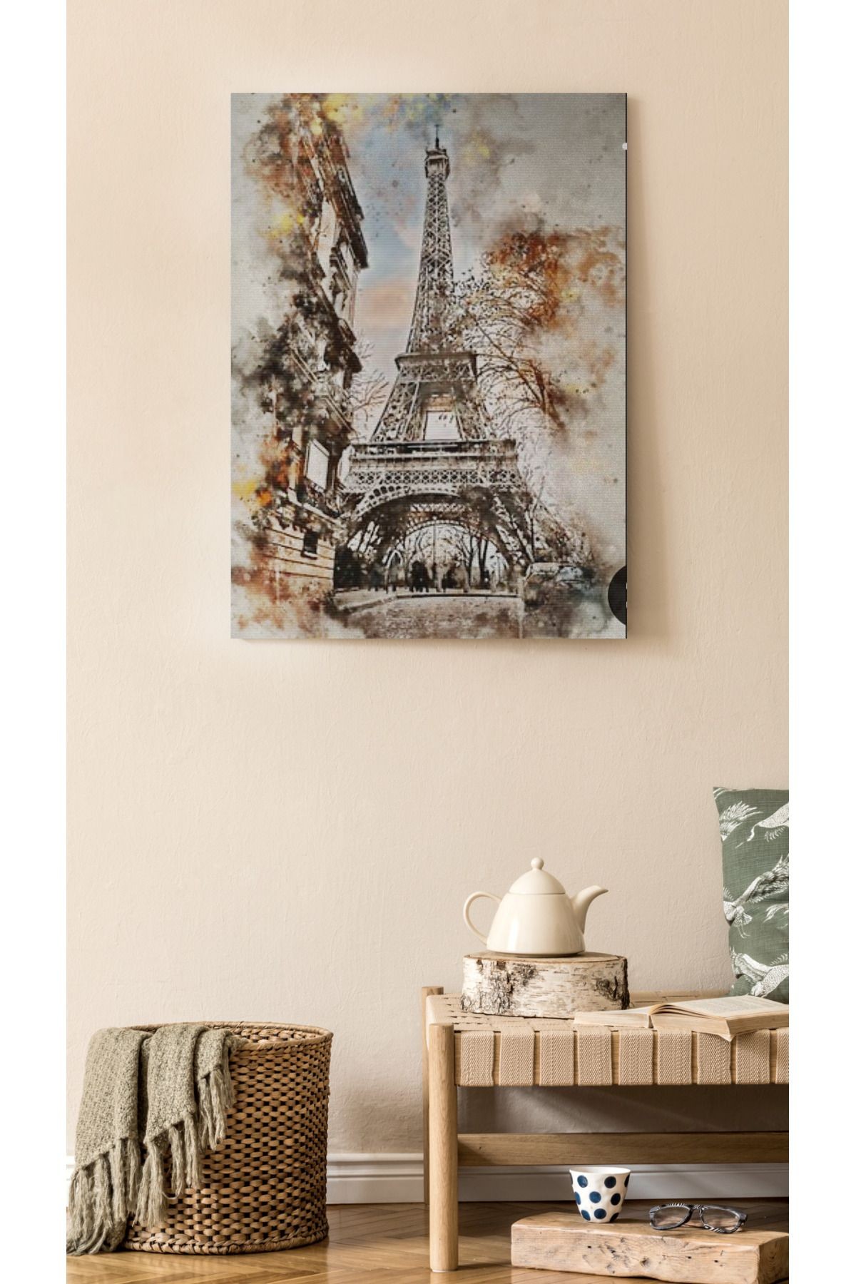 Kanvas Tablo Paris Eyfel Desenli Temalı Tablo