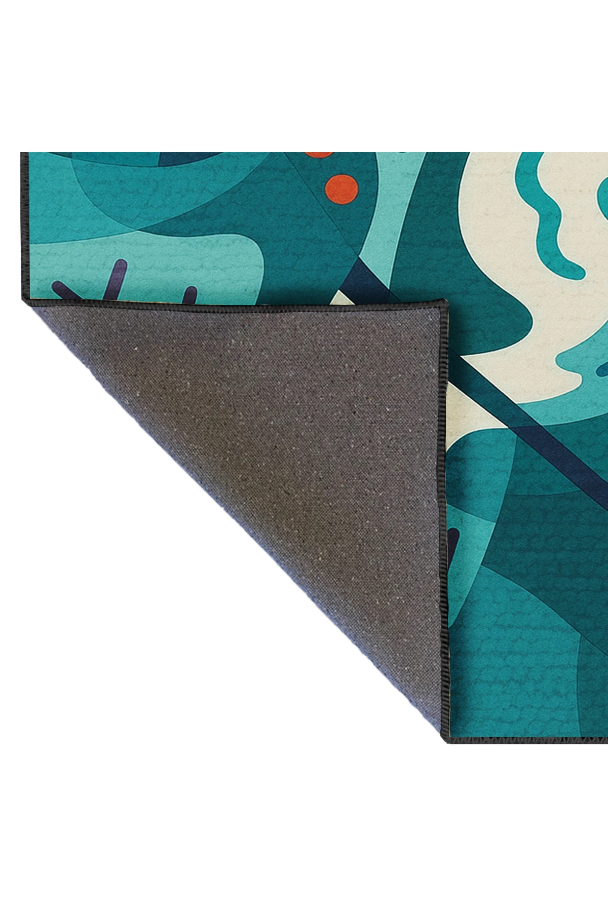 MOSSO Grafiti Motifli Desen Dokuma Taban Vintage Dekoratif Halı mosso901