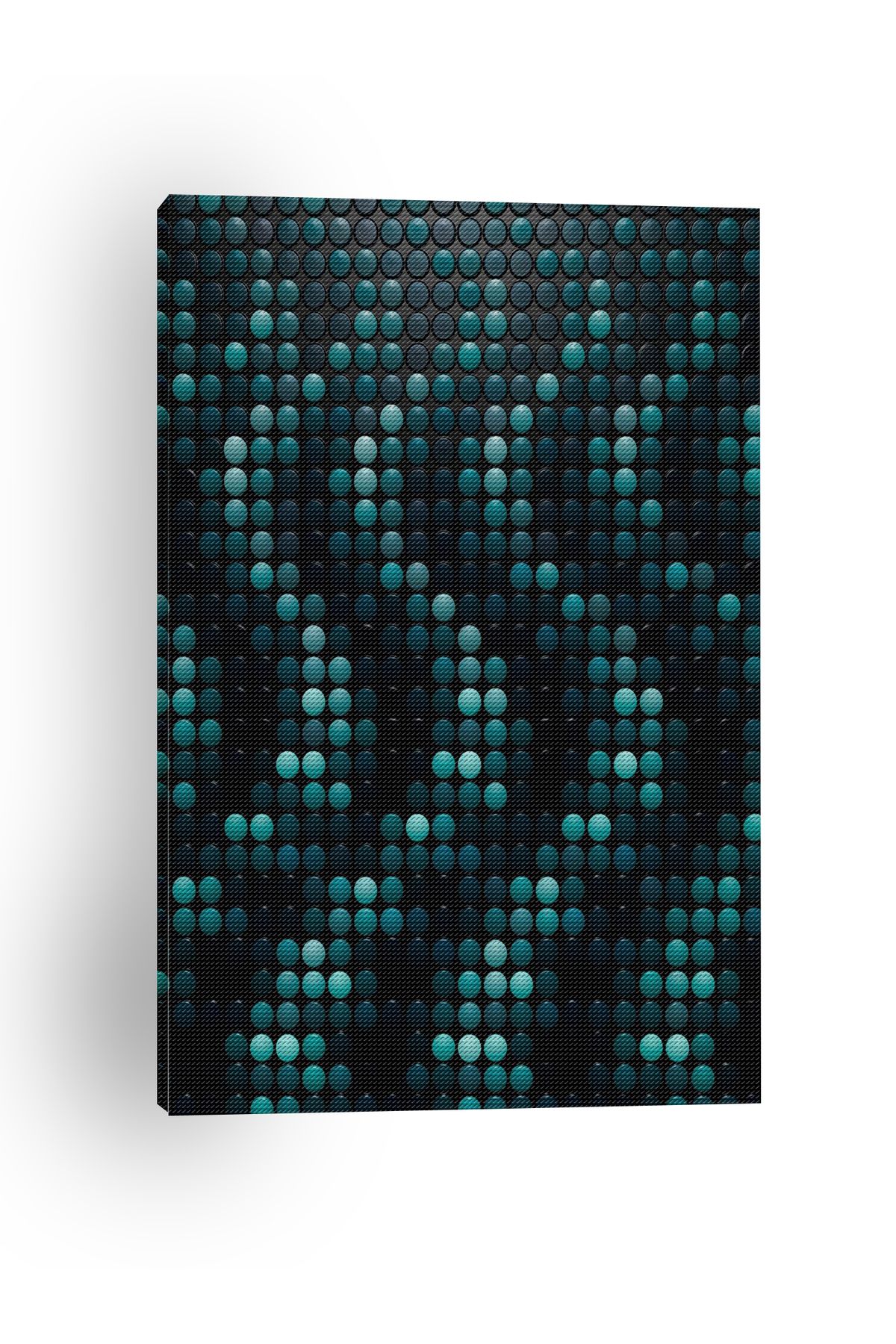 Kanvas Tablo Siyah Tonlarda Piksel Desenli Modern Tablo