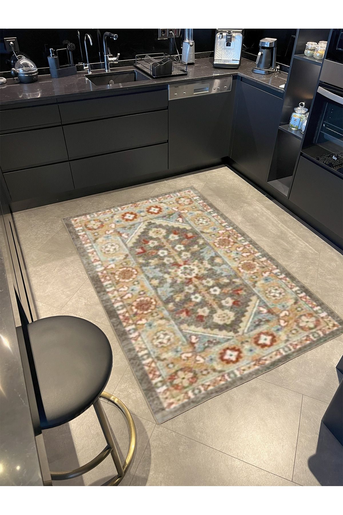 Kahverengi Geleneksel Desenli Dokuma Taban Halı miravip1087