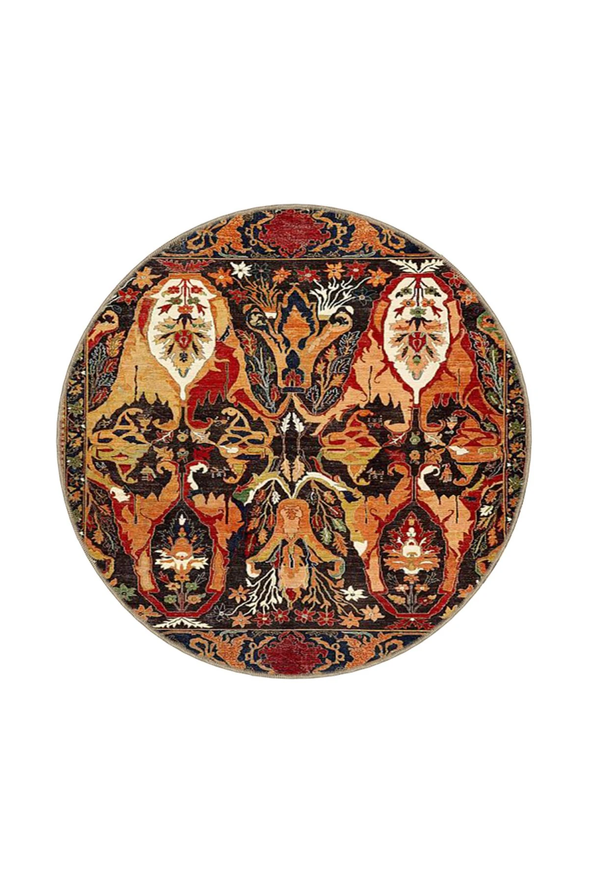 Kırmızı Tonlarda Karışık Renkli Çiçekli Modern Dokuma Taban Halı miravip530