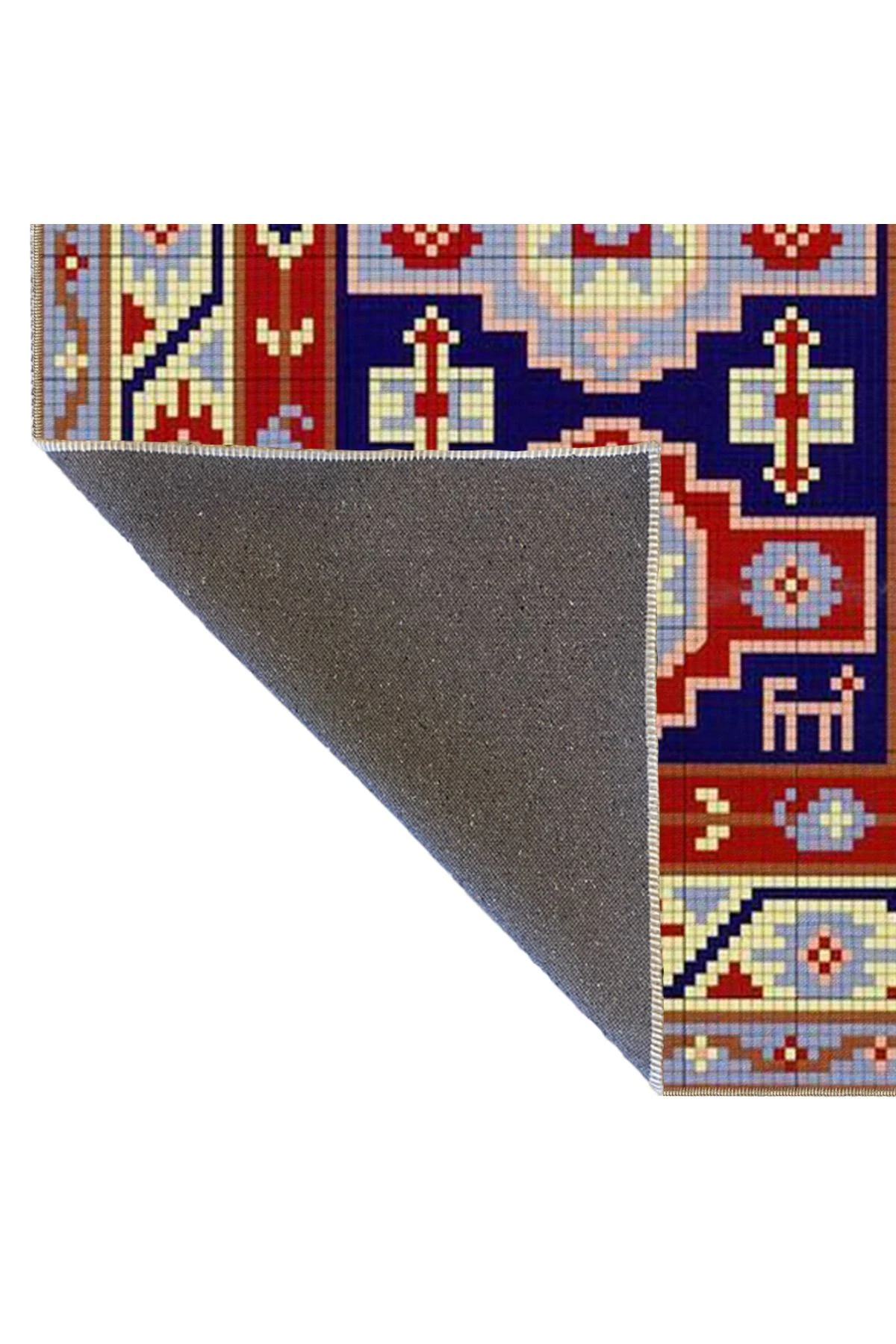 Geleneksel Geometrik Desenli Kırmızı Dokuma Taban Halı 4272