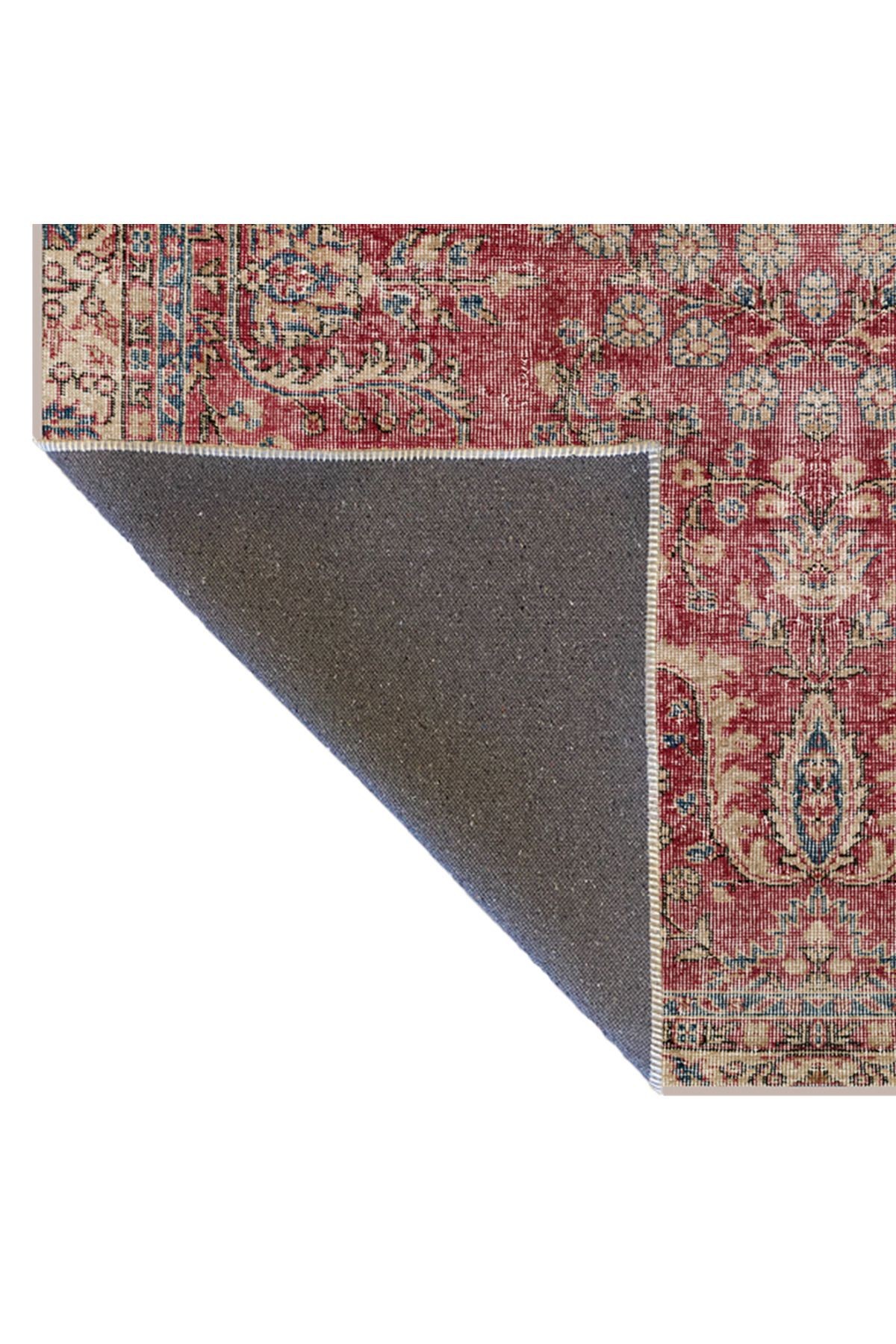 Mira Kırmızı Geleneksel Çiçek Desen Dekoratif Halı Mira 1541