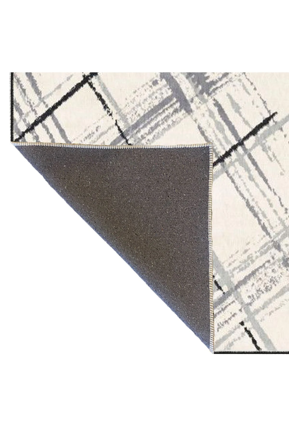 Krem Geometrik Dalgalı Sonsuz Temalı Dekoratif Halı ve Yıkanabilir Halı miravip9712