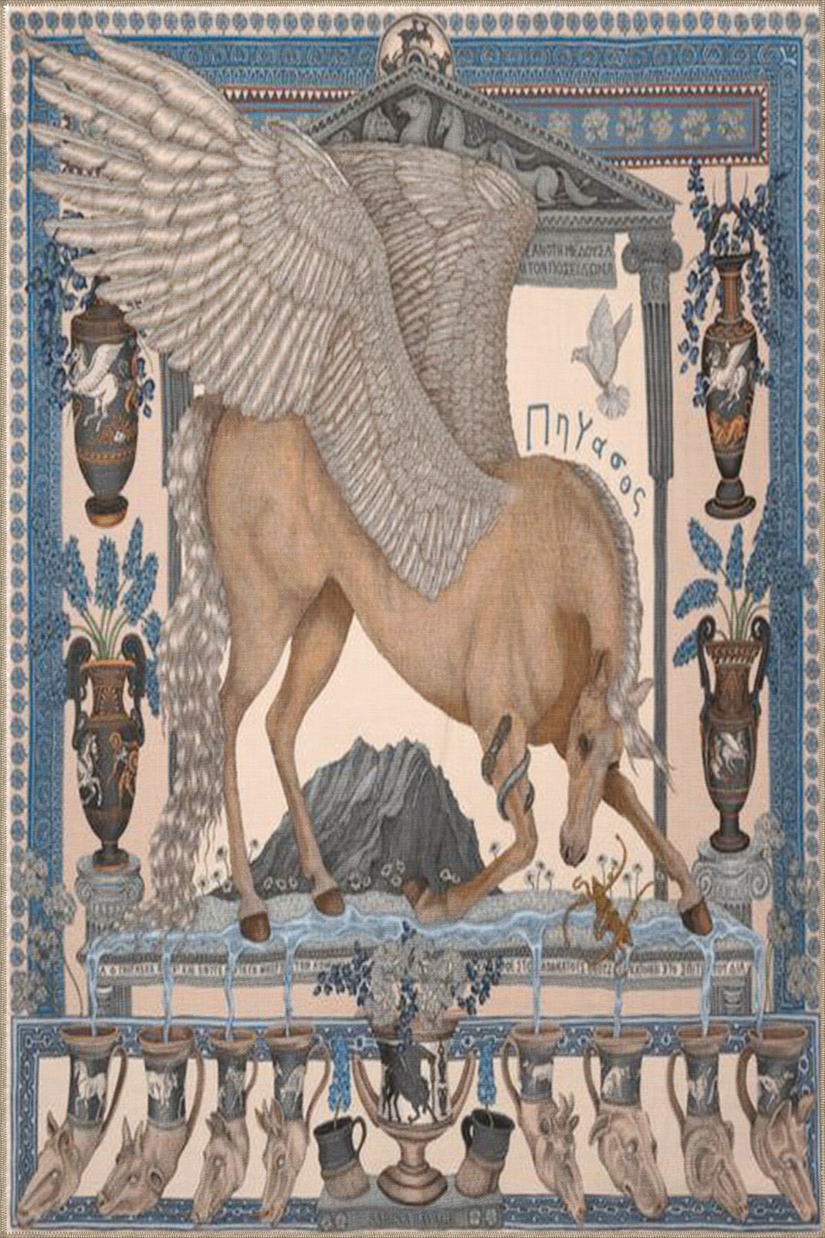 Kanatlı ve At Desenli Dokuma Taban miravip706