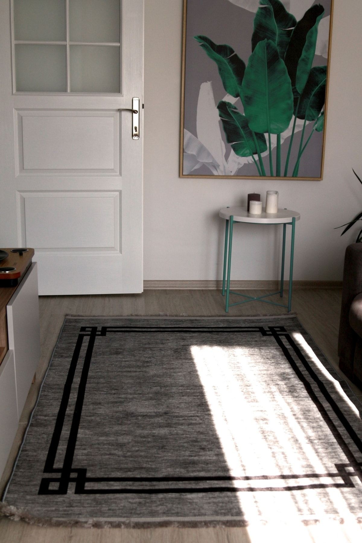 Mira Italia Grey Black 1210 Minimalist Halı