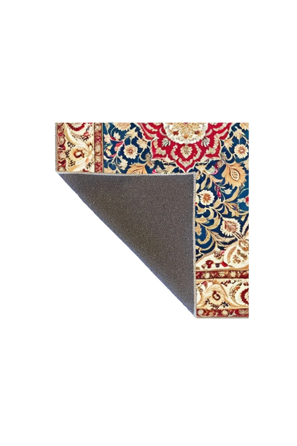 Paris Koleksiyonu Bej Mavi Temalı Geleneksel Motif Desenli Vintage Dekoratif Halı 85