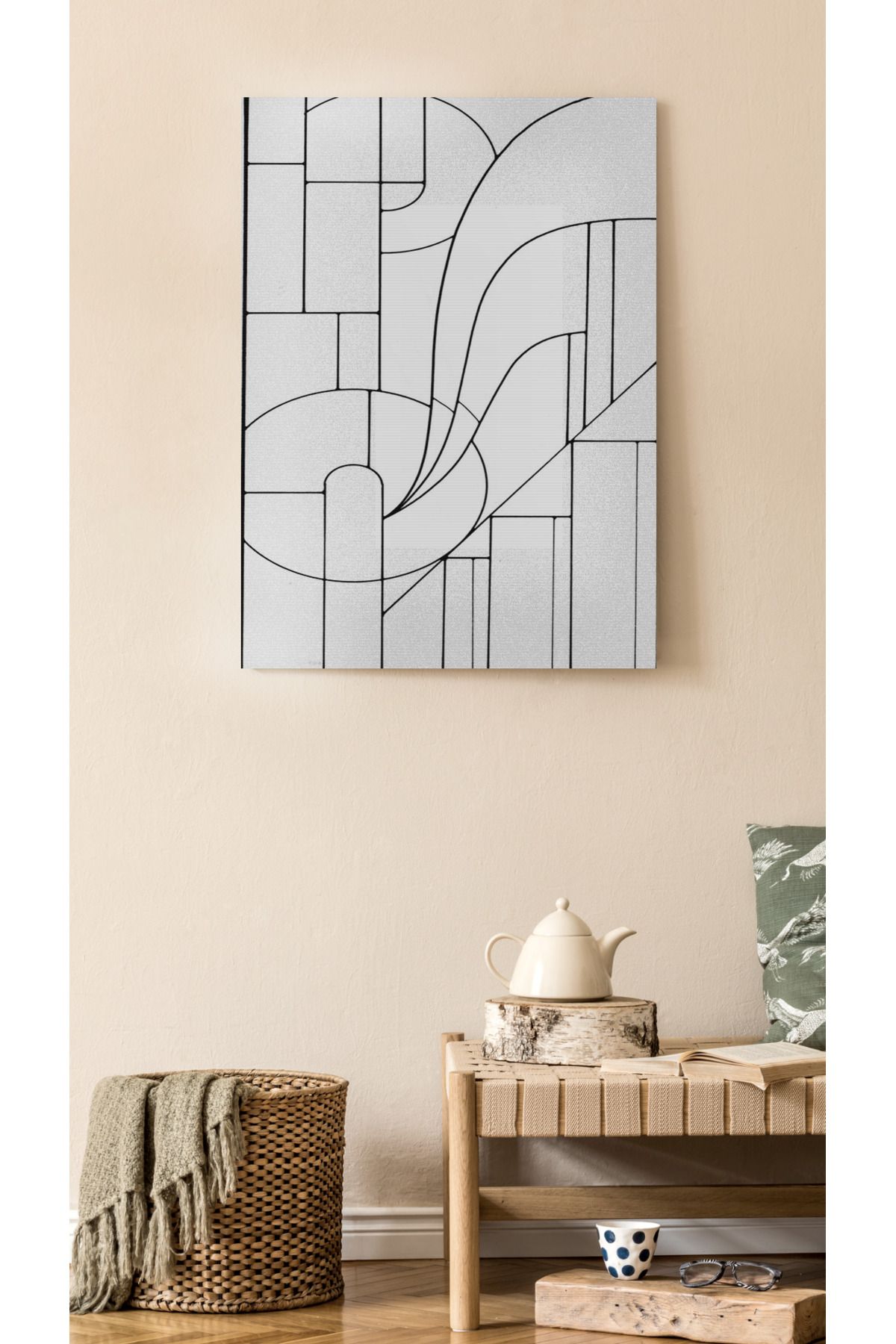 Kanvas Tablo Soyut Çizgili Temalı Desenli Temalı Tablo