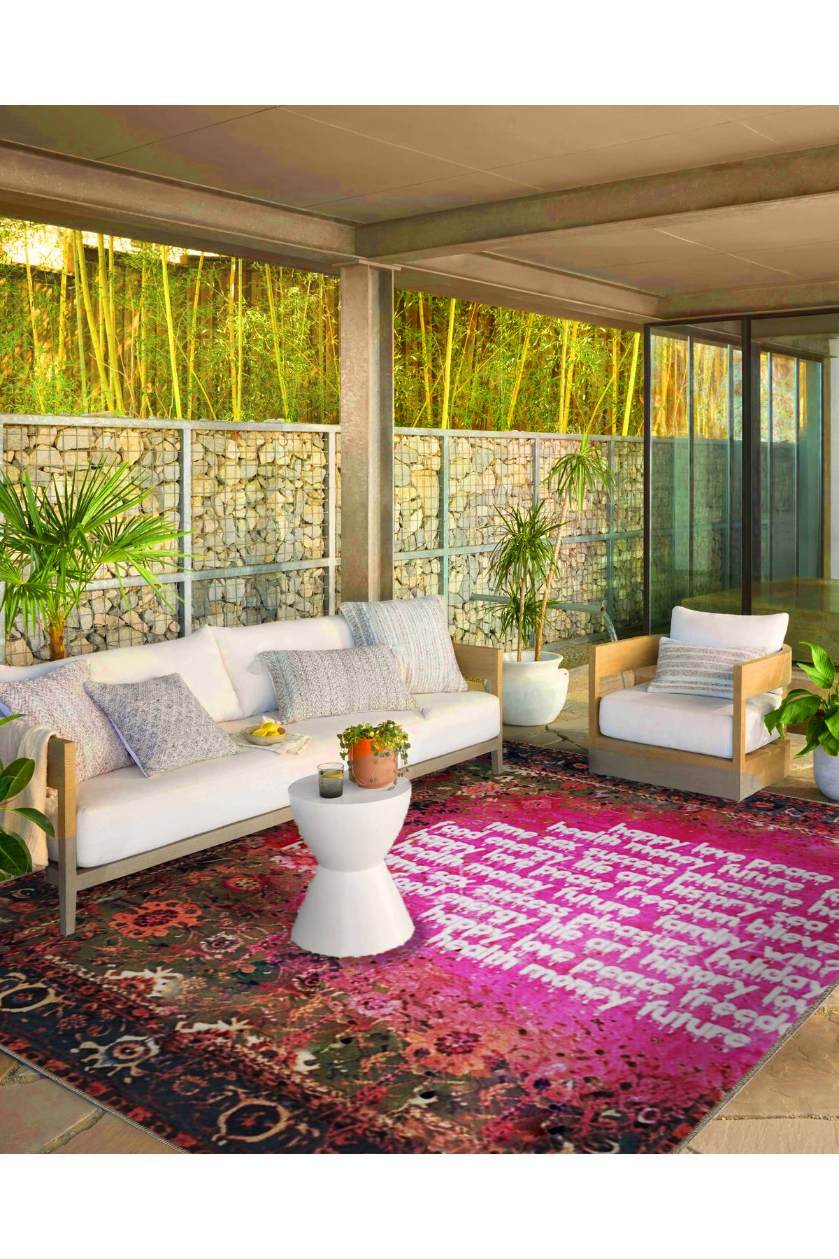 Written Koleksiyonu Çiçek Motifleri Desenli Kreatif Modern Dekoratif Halı 03