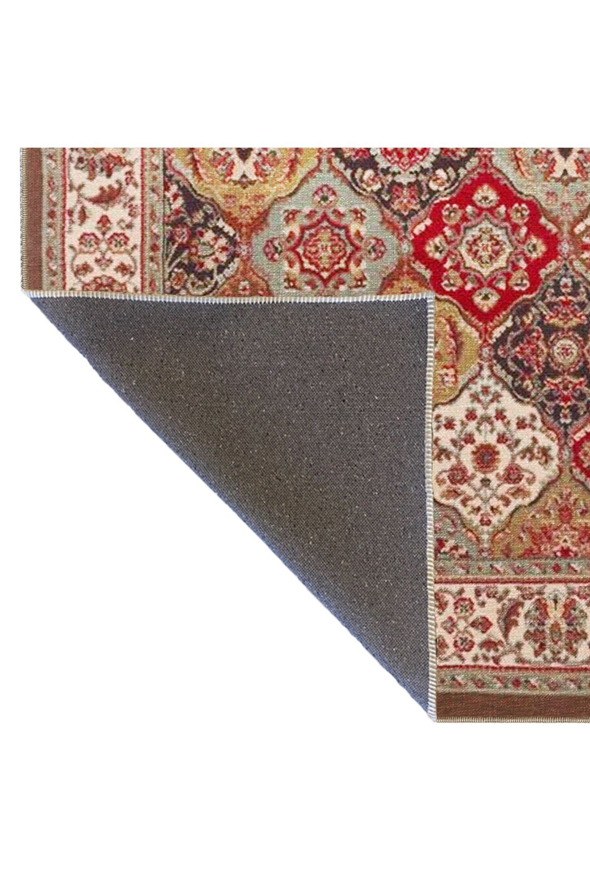 Renkli Kare Desenli Modern Dekoratif Halı 3681