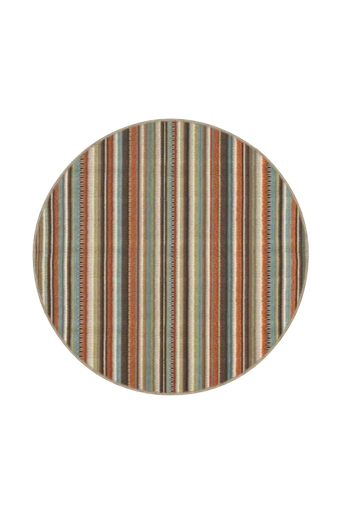 Dikey Kahverengi Geometrik Şekilli Desenli Dekoratif Yıkanabilir Halı miravip8433