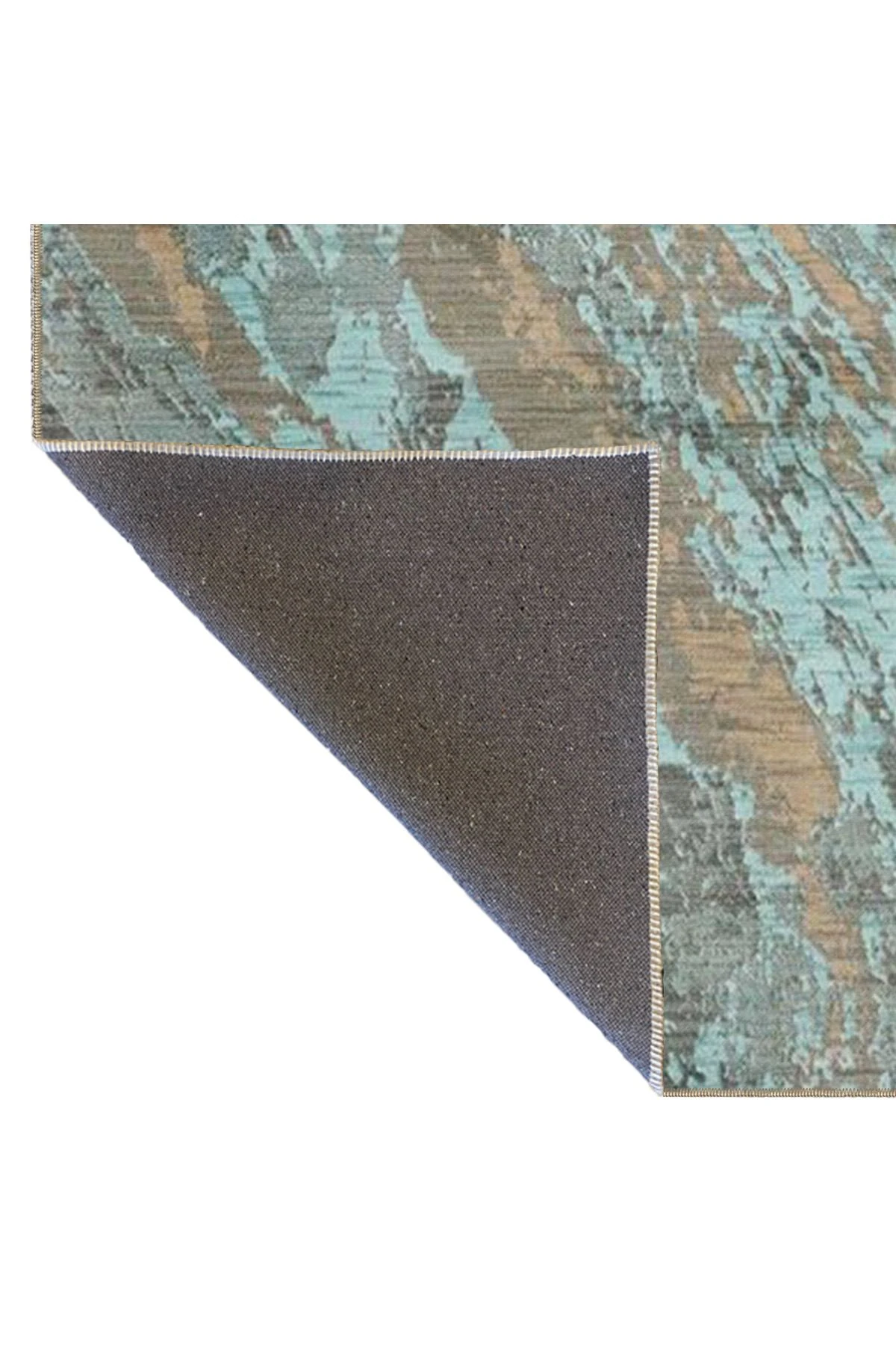 Turkuaz Temalı Soyut Desenli Kreatif Modern Dekoratif Halı 3930