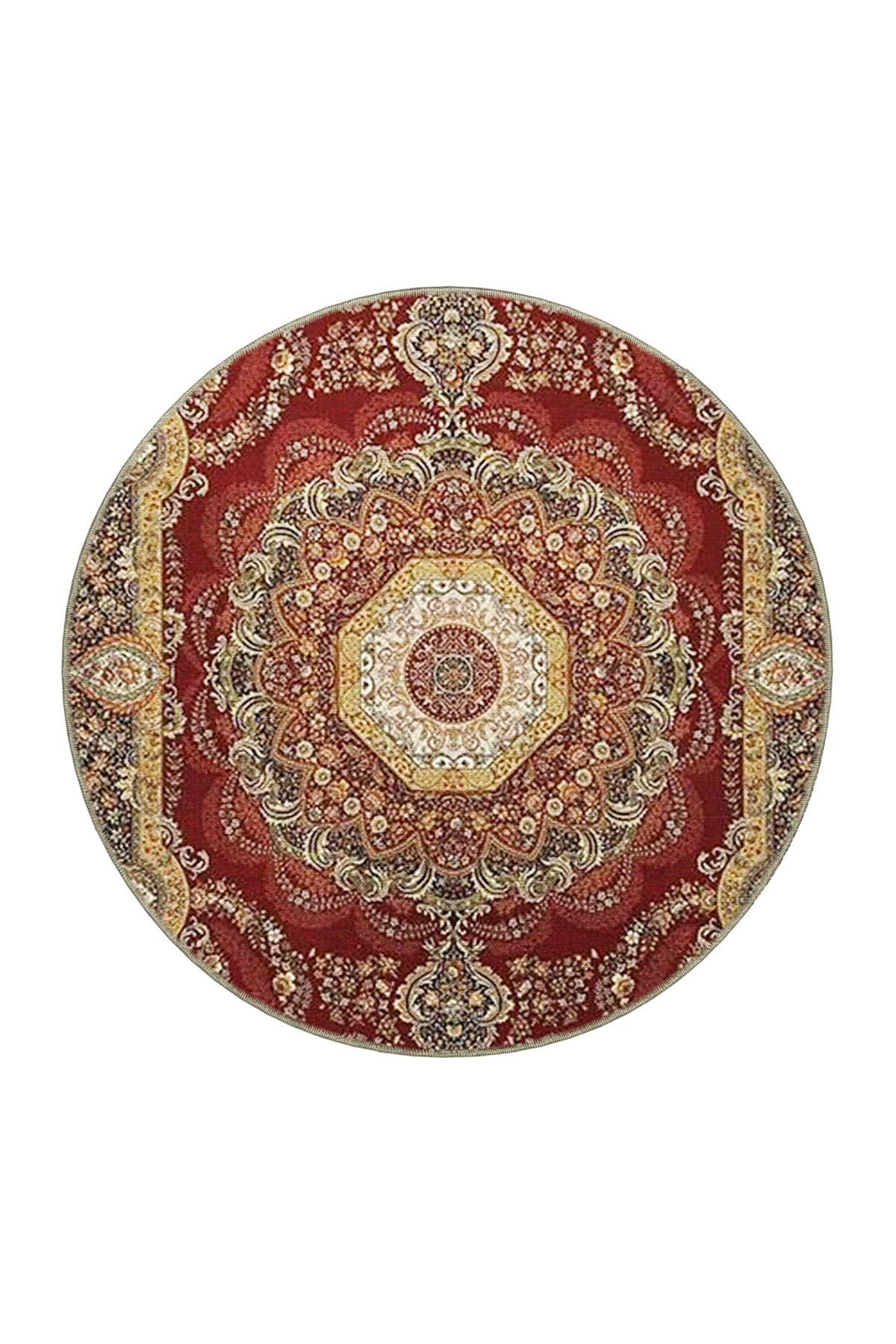 Bordo Temalı Geleneksel Motif Etnik Desenli Saçaklı Vintage Dekoratif Halı 3966