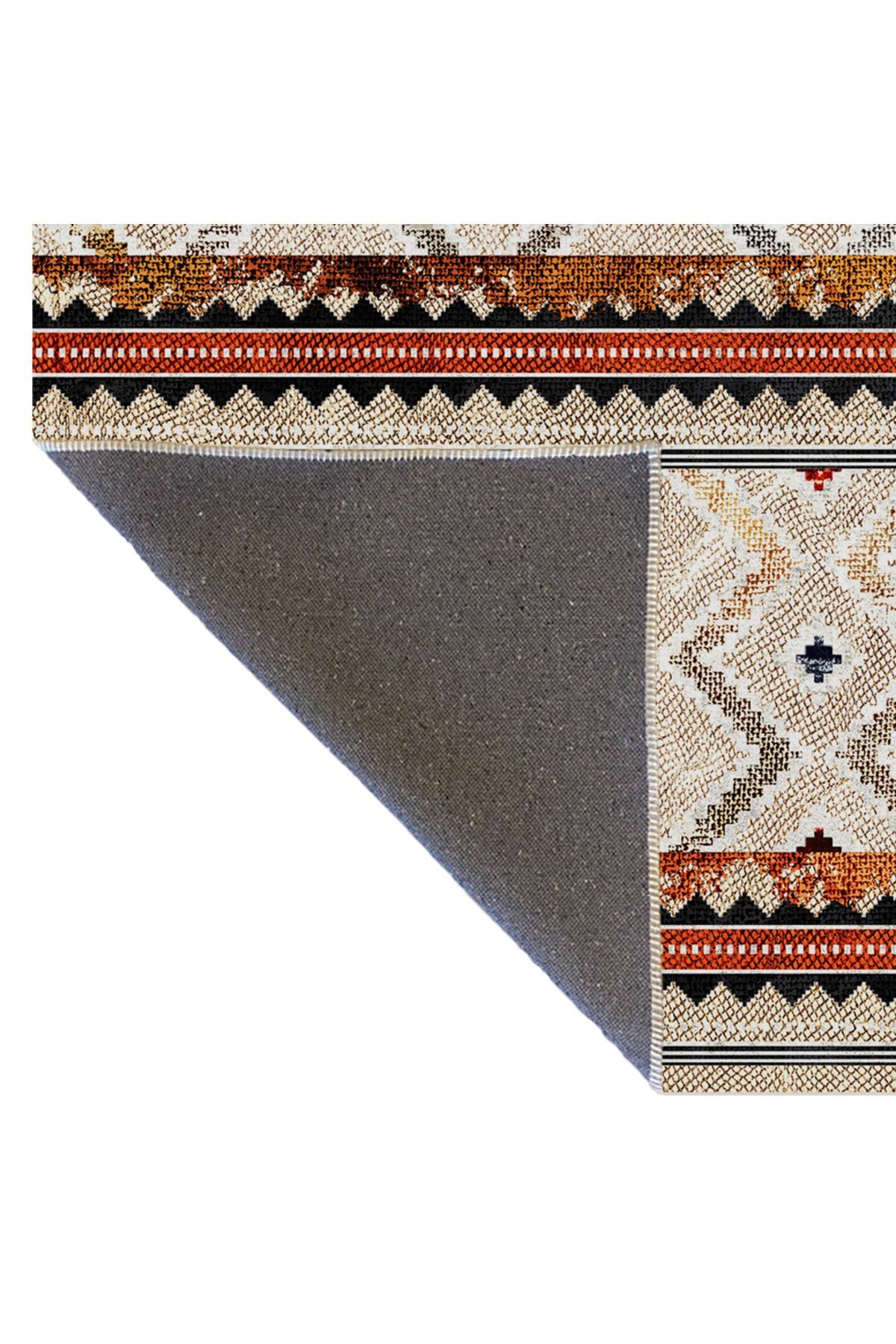 Mira Bej Temalı Geometrik Şekil Desenli Modern Dekoratif Halı Mira 1630