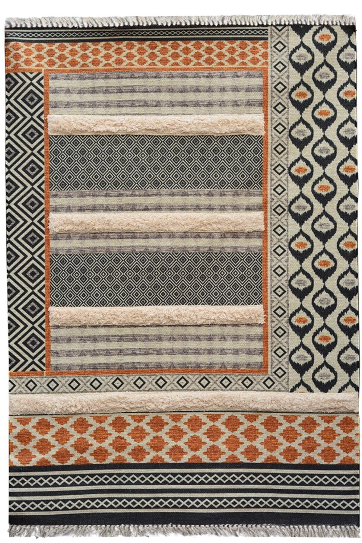 Rustik Kilim Grey Light Brown 4014 Bohem Kilim
