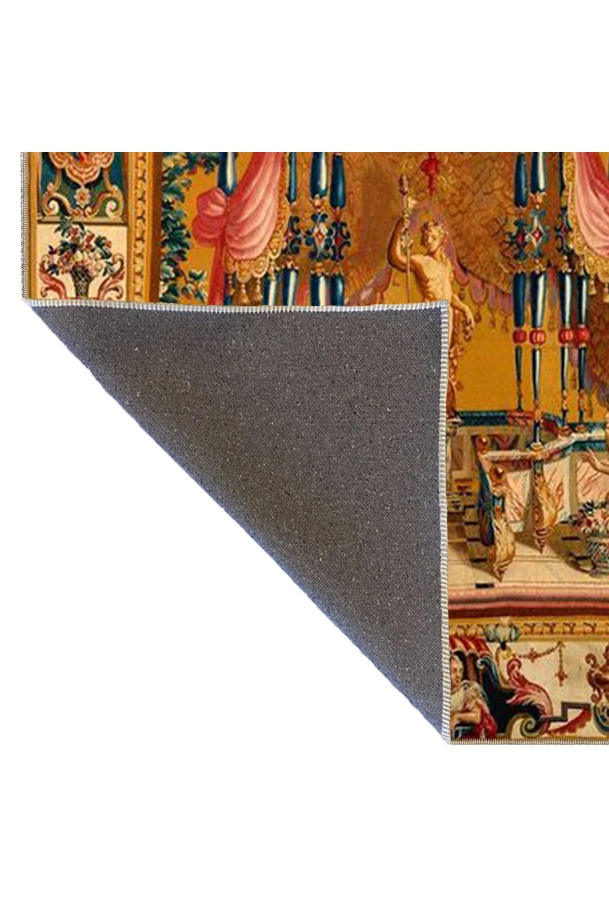 Sarı ve Kahve Tonlarda Adam Motifli Desenli Modern Dekoratif Halı 4409