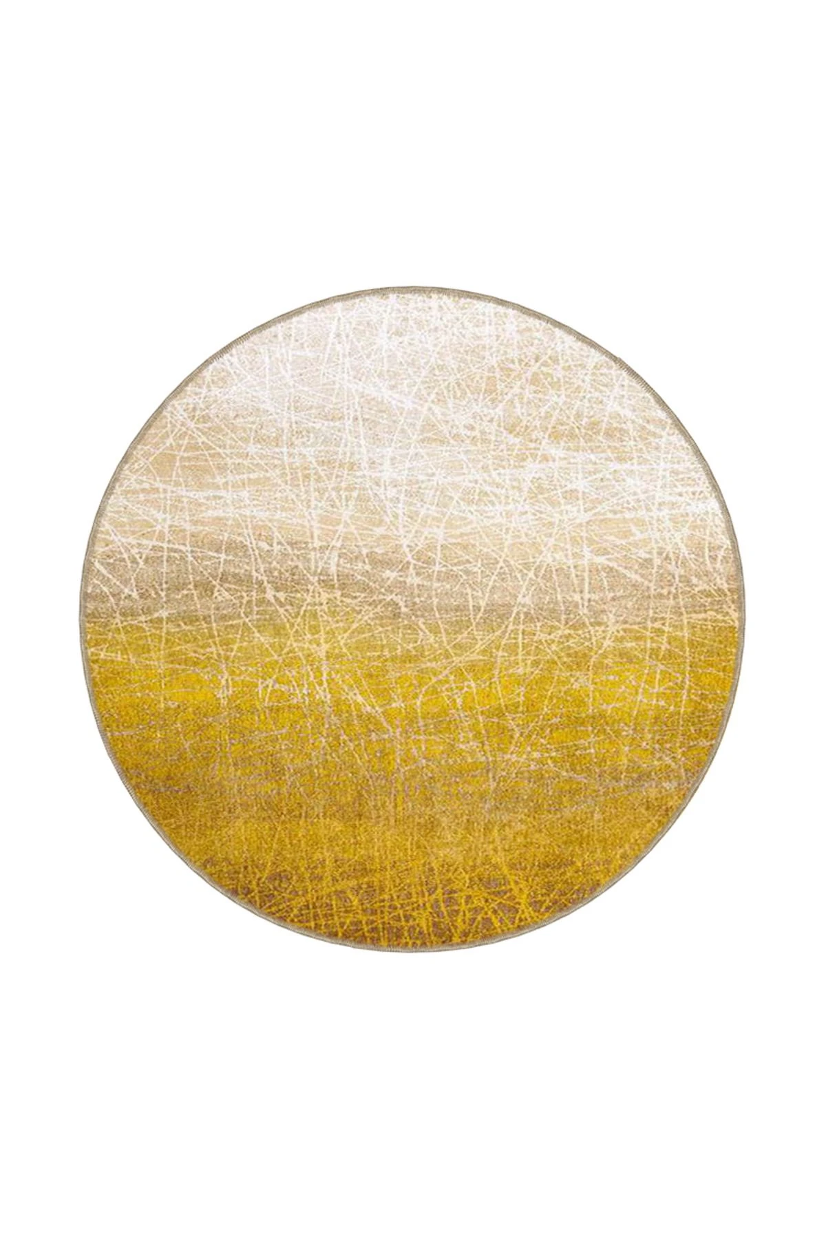 Modern Sarı Kremli Desenli Dokuma Taban miravip677