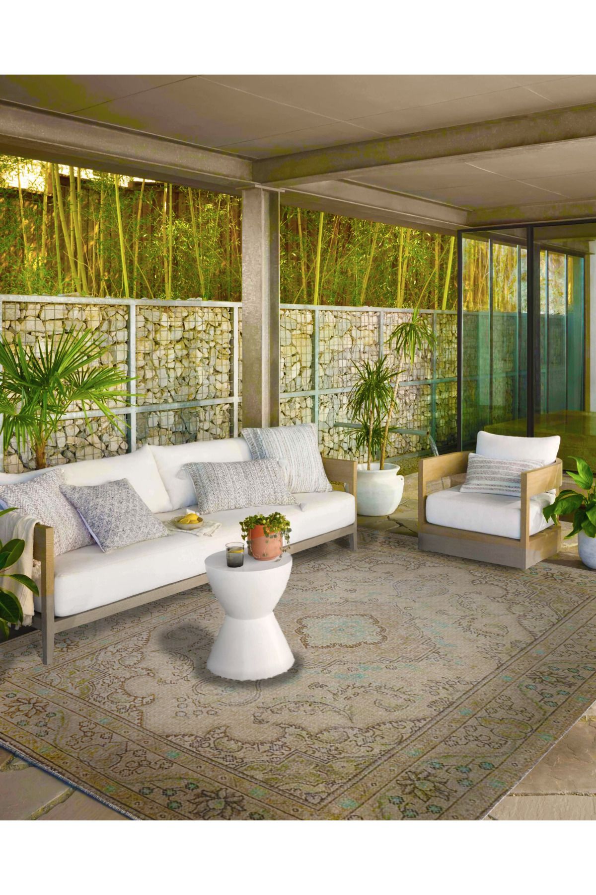 Krem Kapalı Geleneksel Desenli Dokuma Taban Halı ve Yıkanabilir Halı aloha132