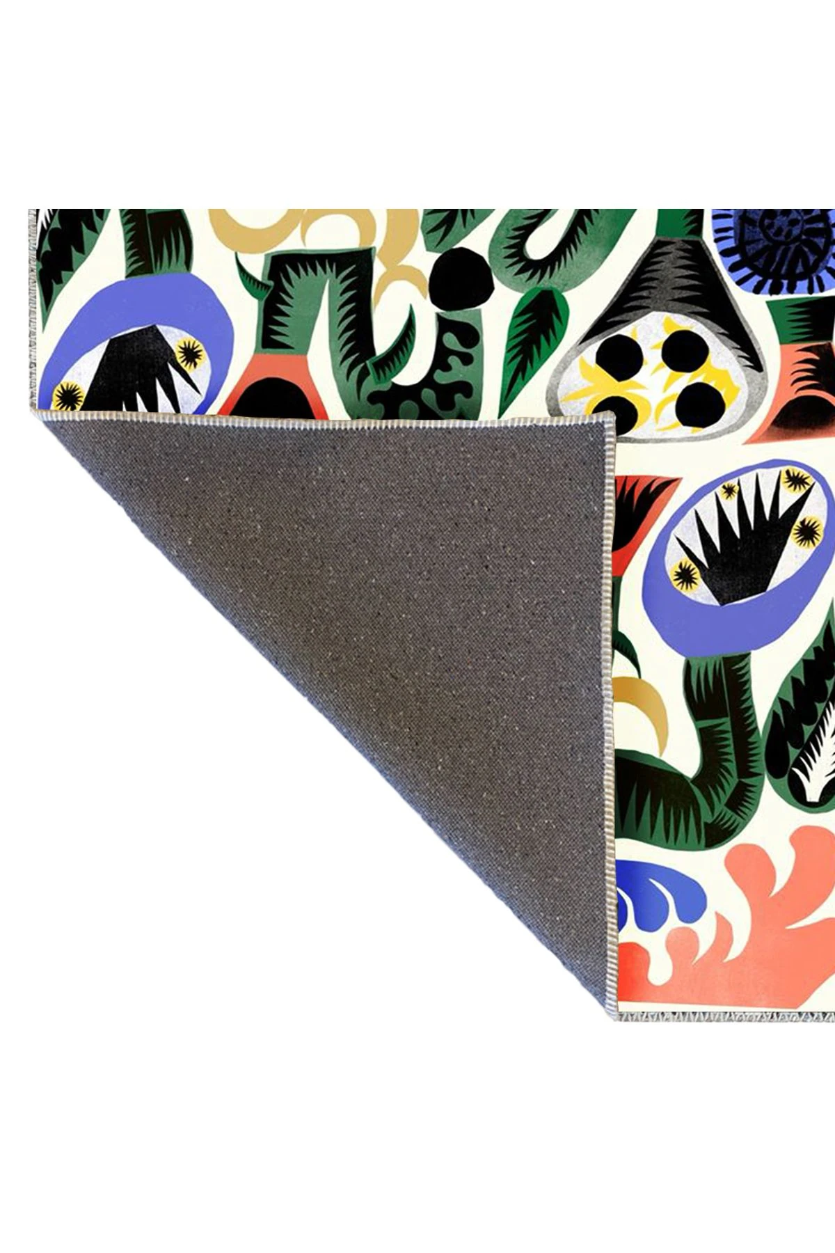 Buse Koleksiyonu Çok Renkli Soyut Şekiller Desenli Dokuma Taban Modern Dekoratif Halı buse13